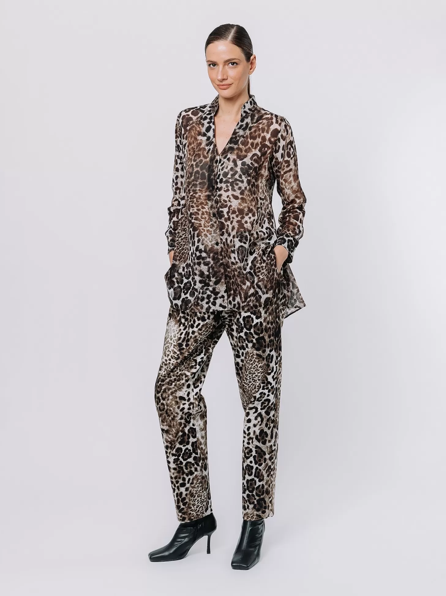 Women Martino Midali Animalier Chiffon Shirt