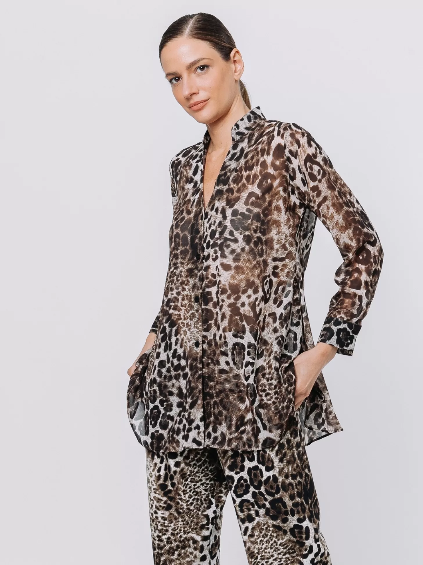 Women Martino Midali Animalier Chiffon Shirt