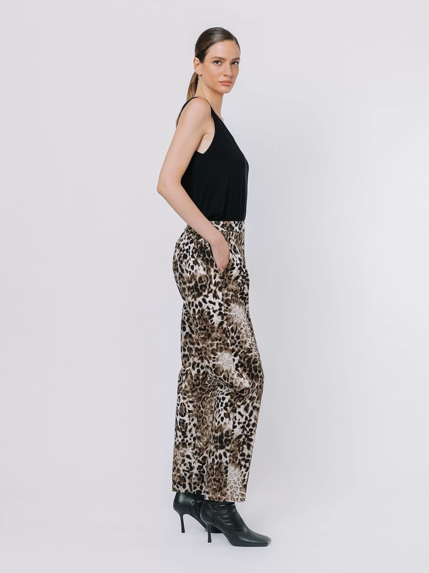 Women Martino Midali Animalier Cotton Twill Chino Trousers