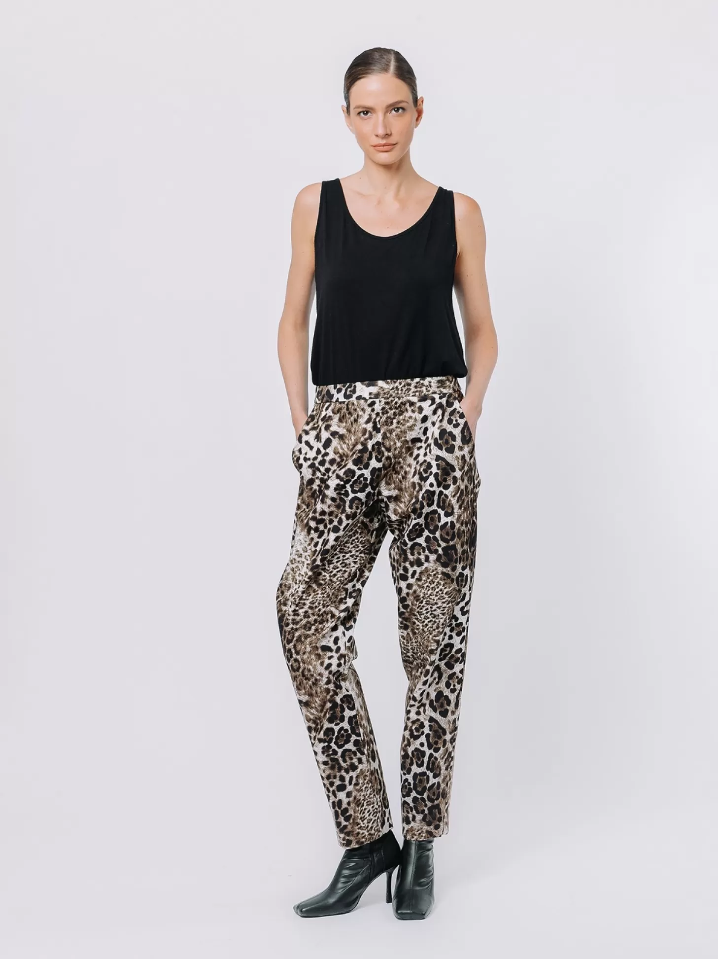 Women Martino Midali Animalier Cotton Twill Chino Trousers