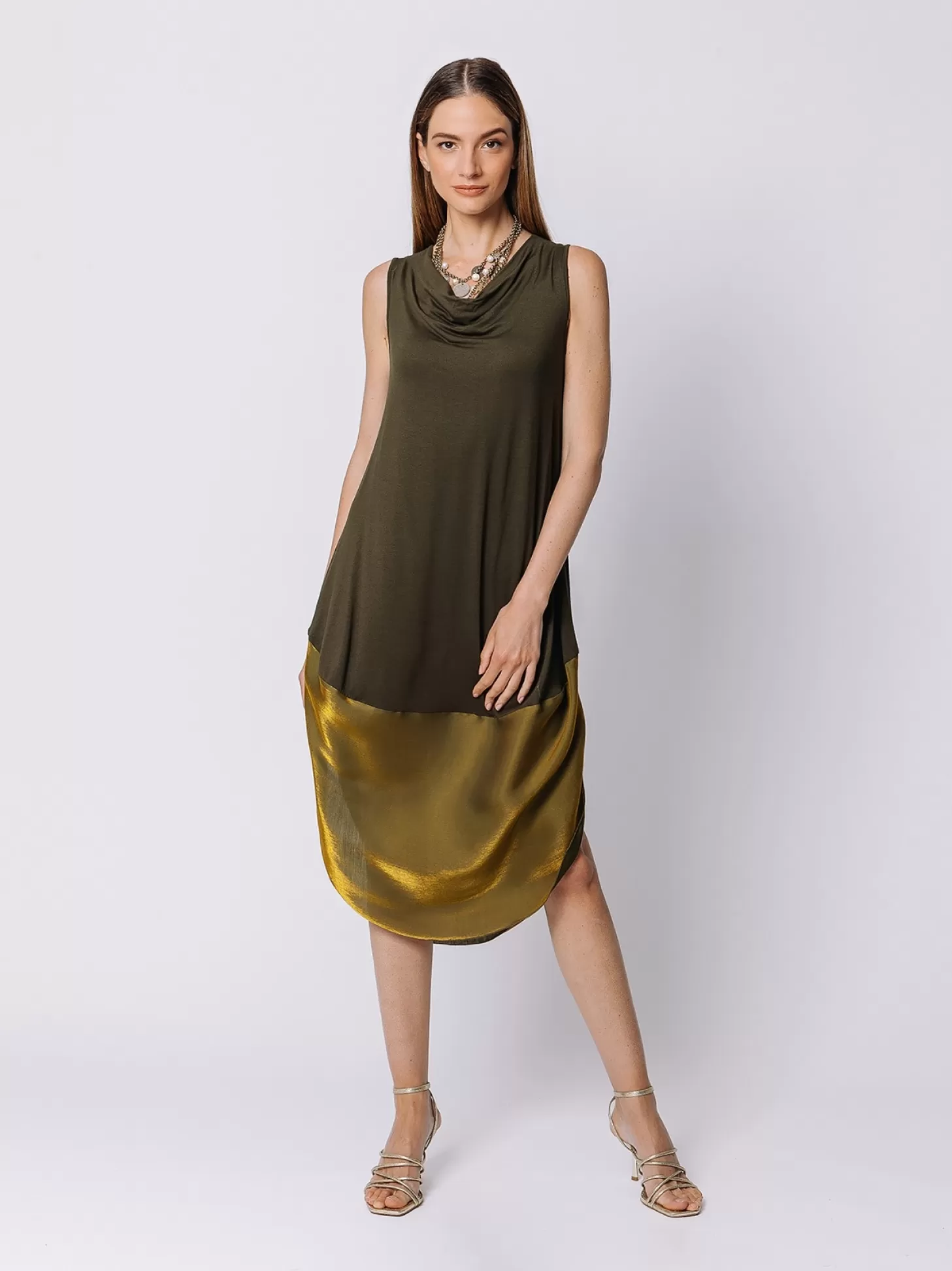 Women Martino Midali Bimaterial Cocoon Dress