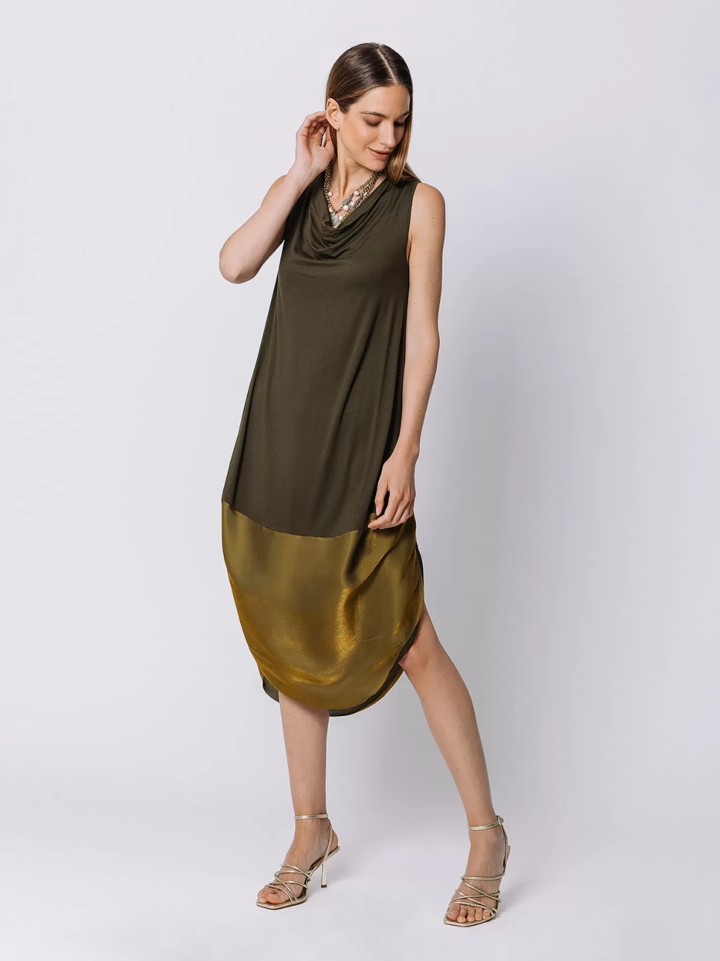 Women Martino Midali Bimaterial Cocoon Dress