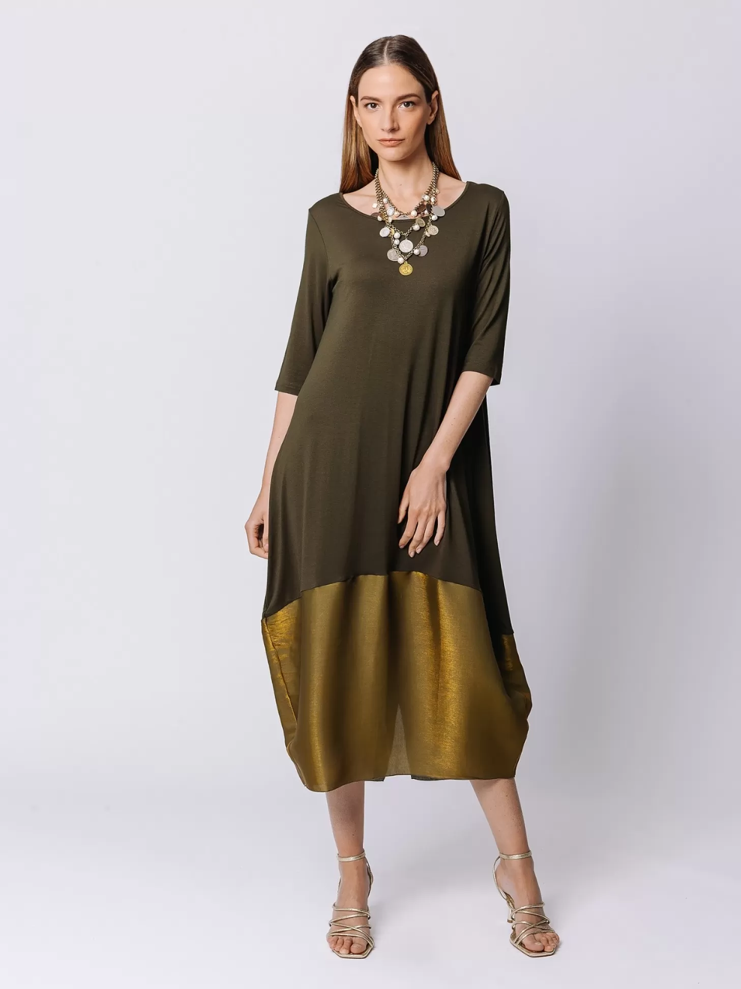 Women Martino Midali Bimaterial Loose Dress