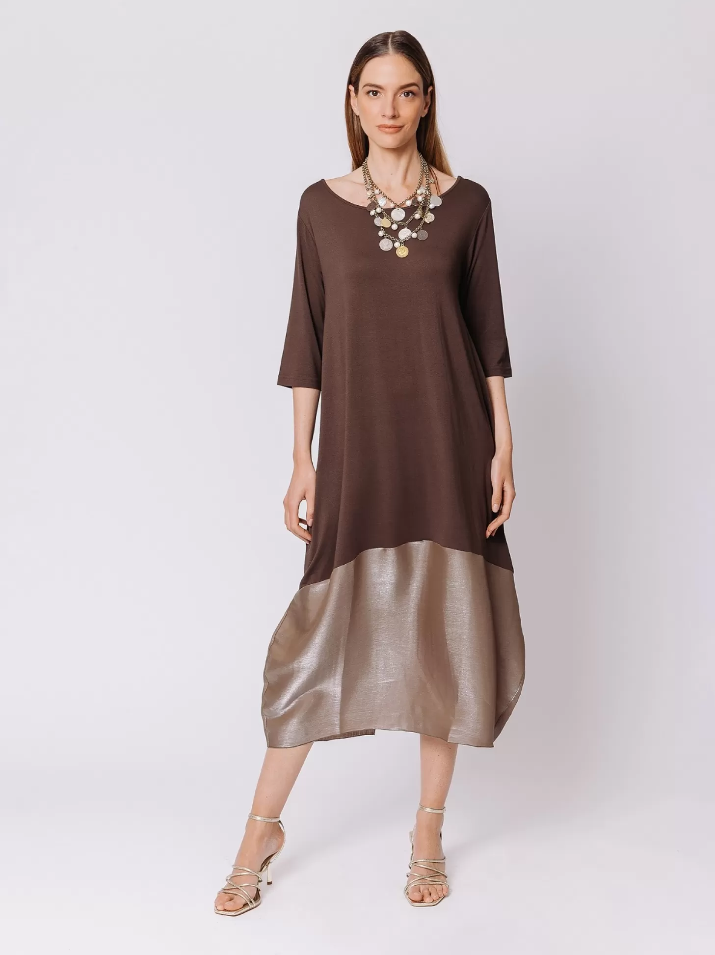 Women Martino Midali Bimaterial Loose Dress