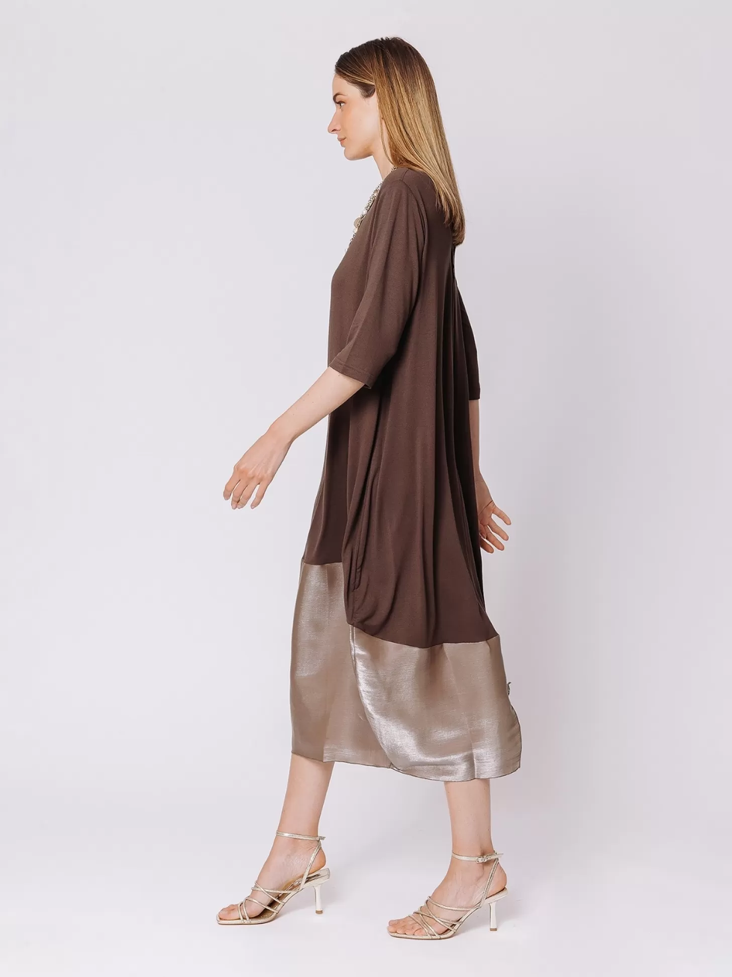 Women Martino Midali Bimaterial Loose Dress