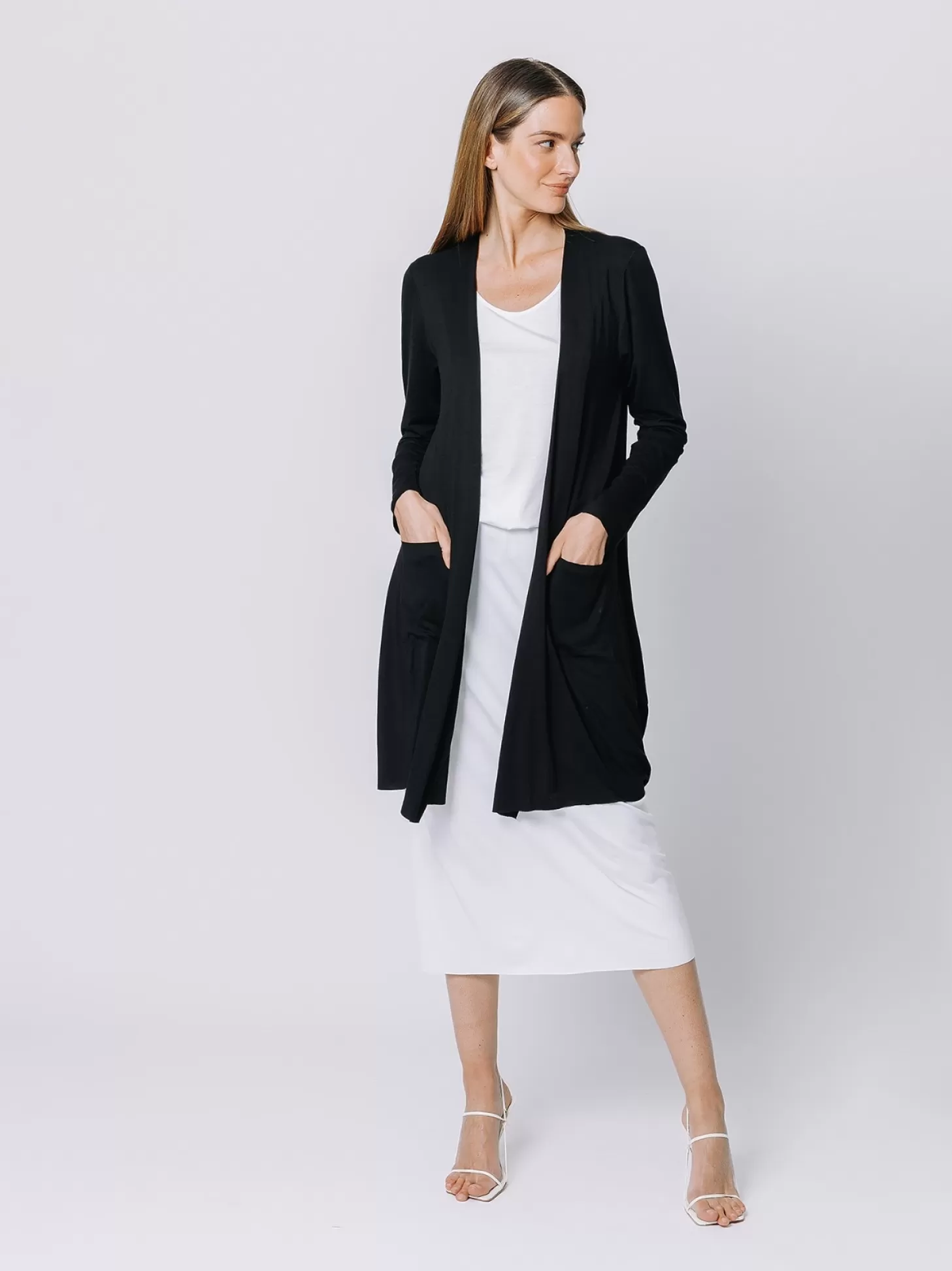 Women Martino Midali Black Long Cardigan