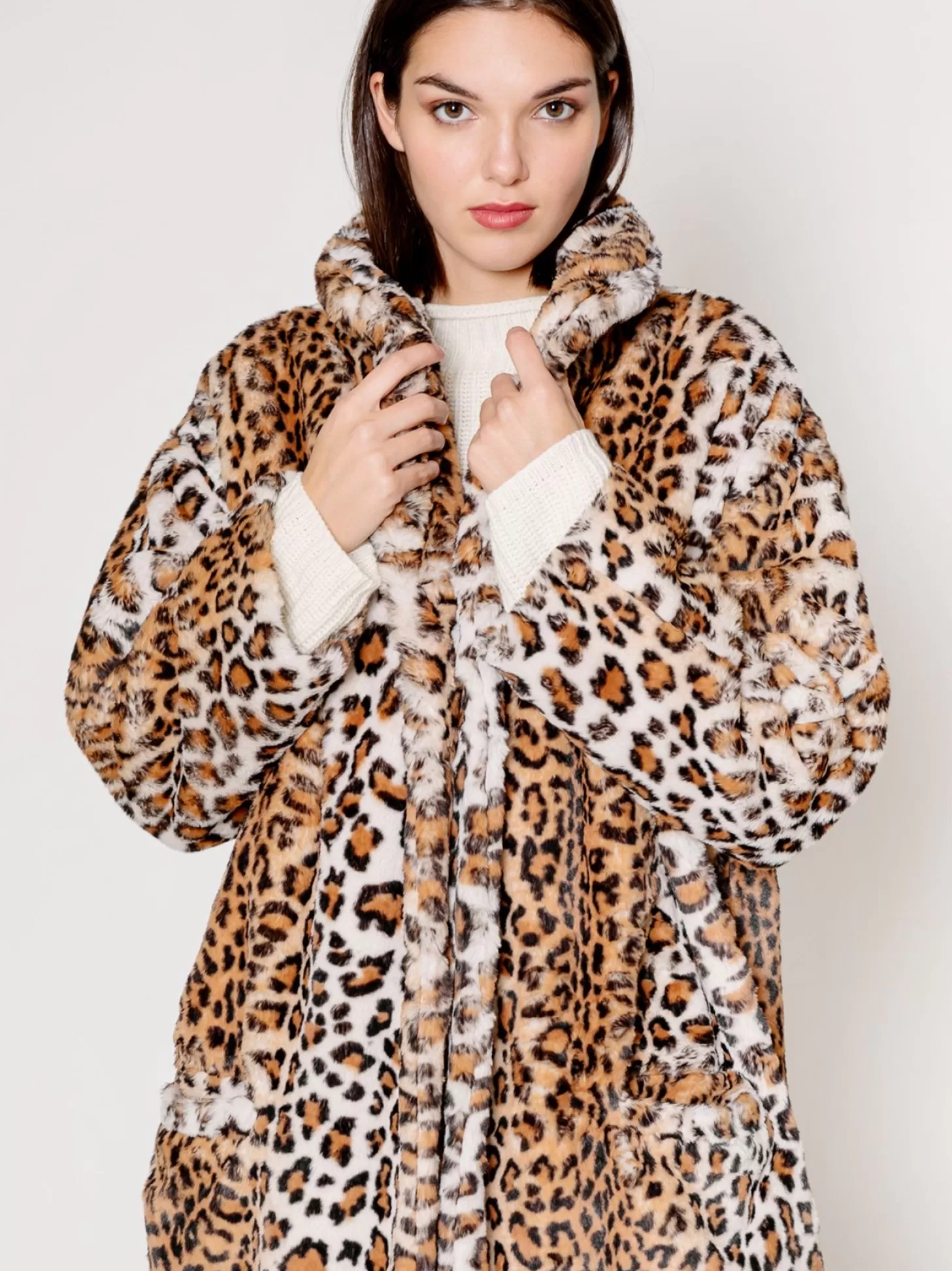 Women Martino Midali Cappotto In Ecofur Maculato