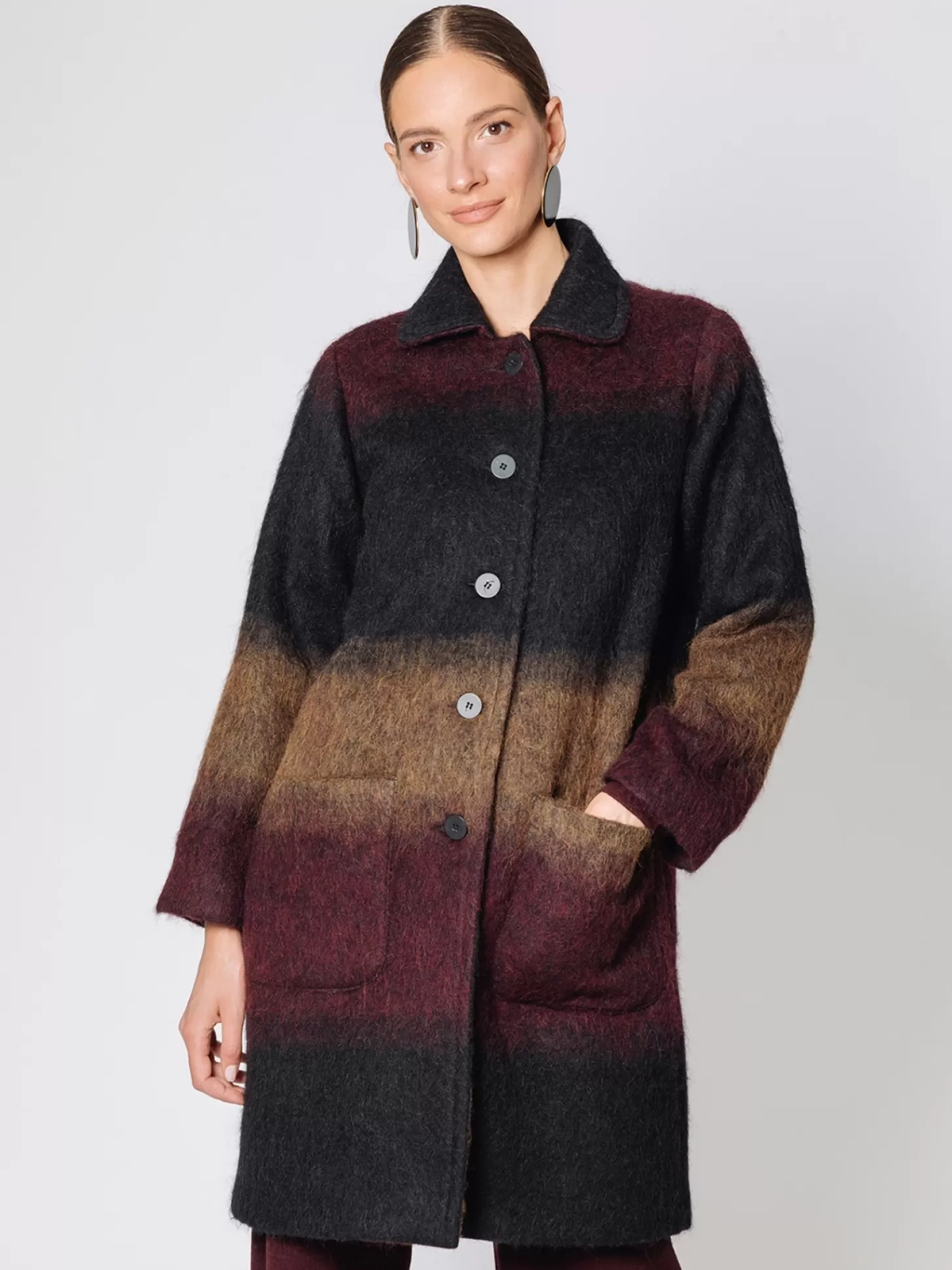 Women Martino Midali Cappotto Lungo Tre Colori