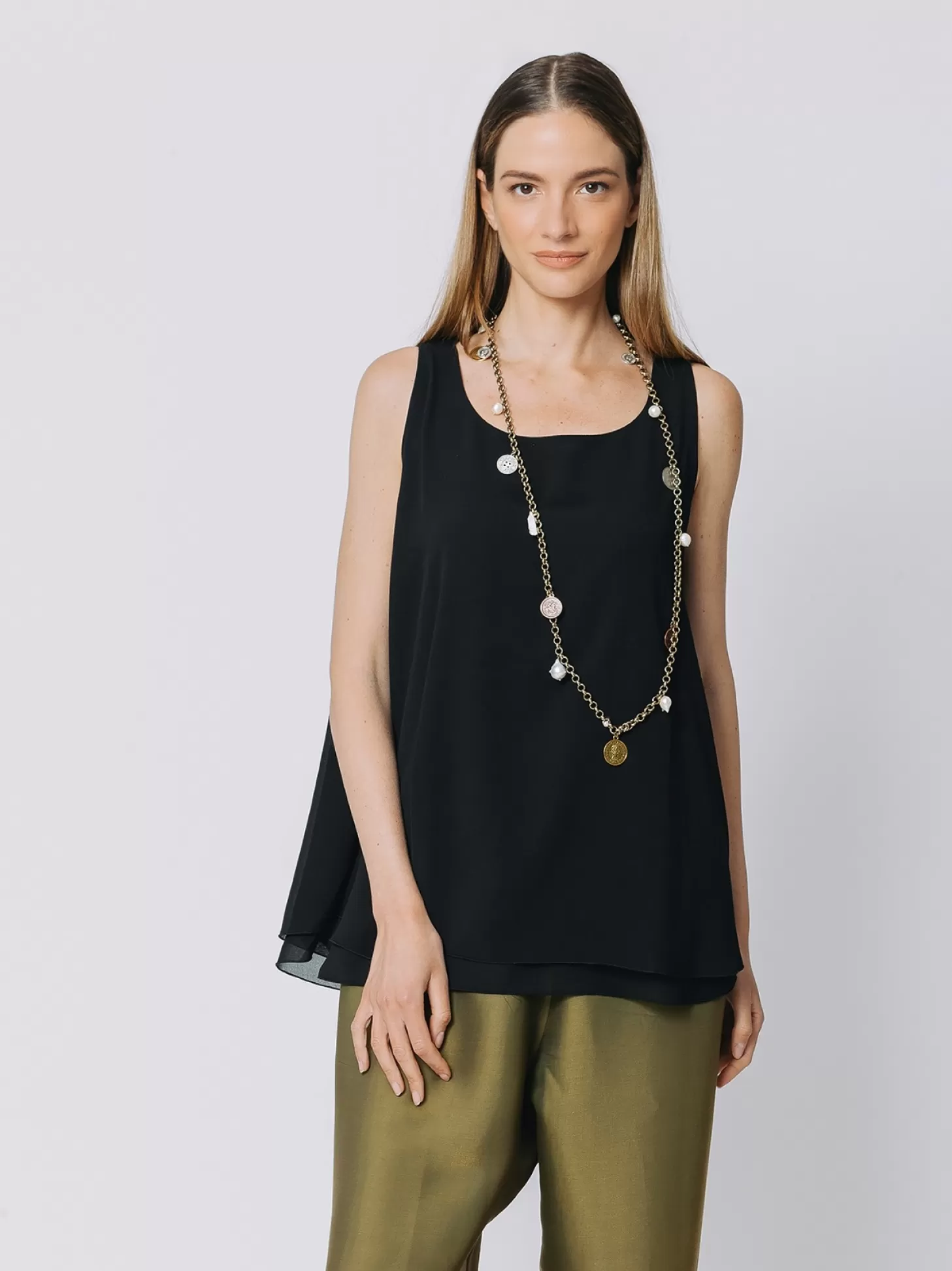 Women Martino Midali Chiffon Tank Top