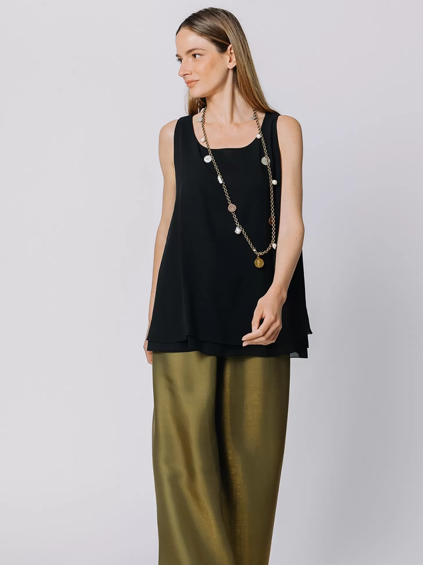 Women Martino Midali Chiffon Tank Top