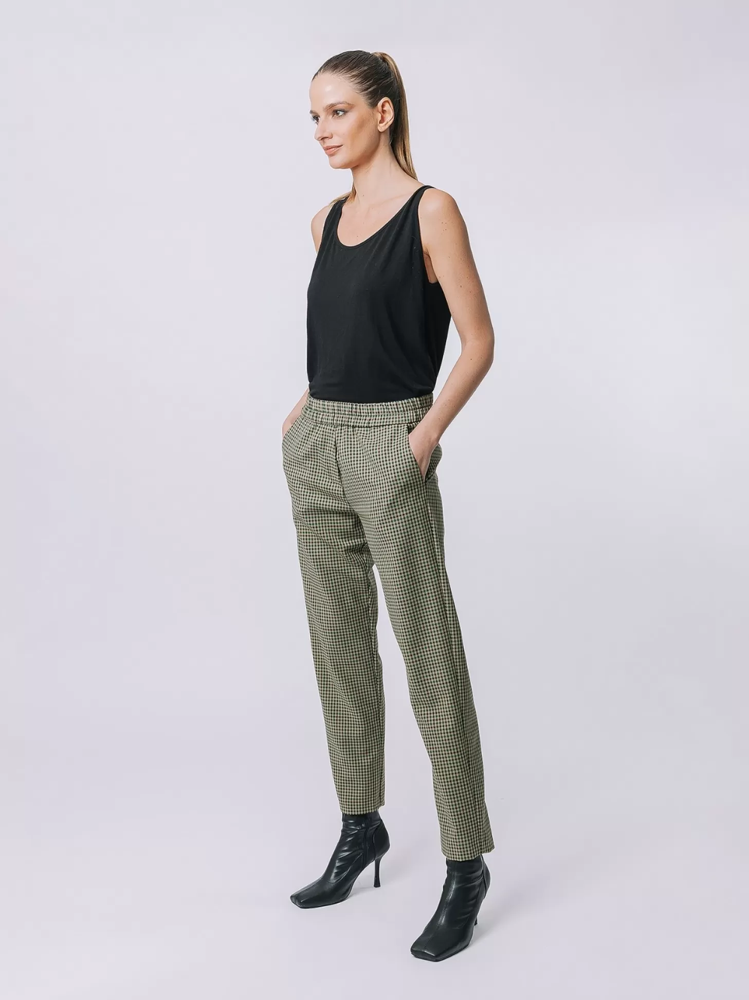 Women Martino Midali Chino Trousers Micro Pixel