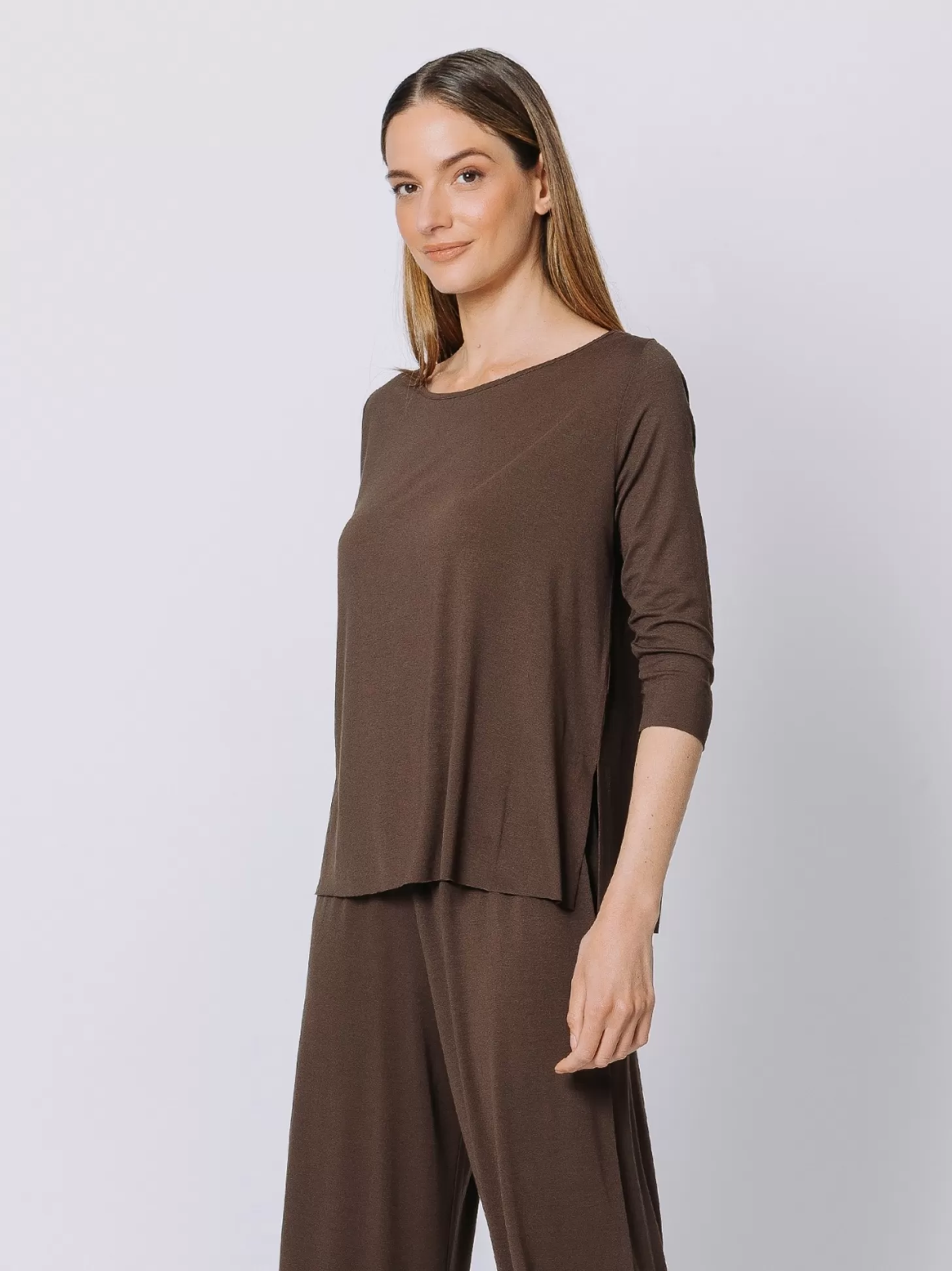 Women Martino Midali Dark Brown Boxy T-Shirt