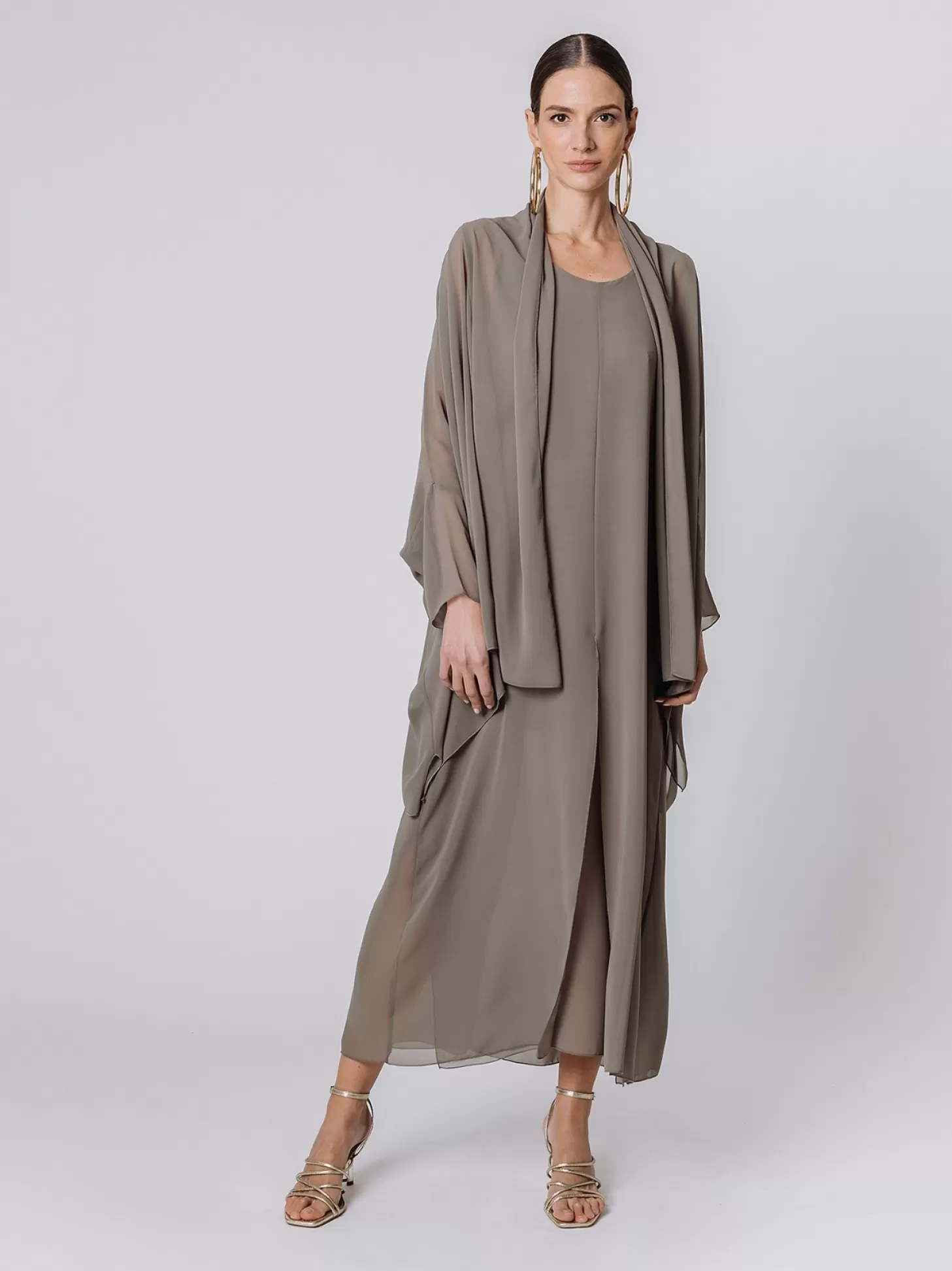 Women Martino Midali Double Chiffon Maxi Cardigan