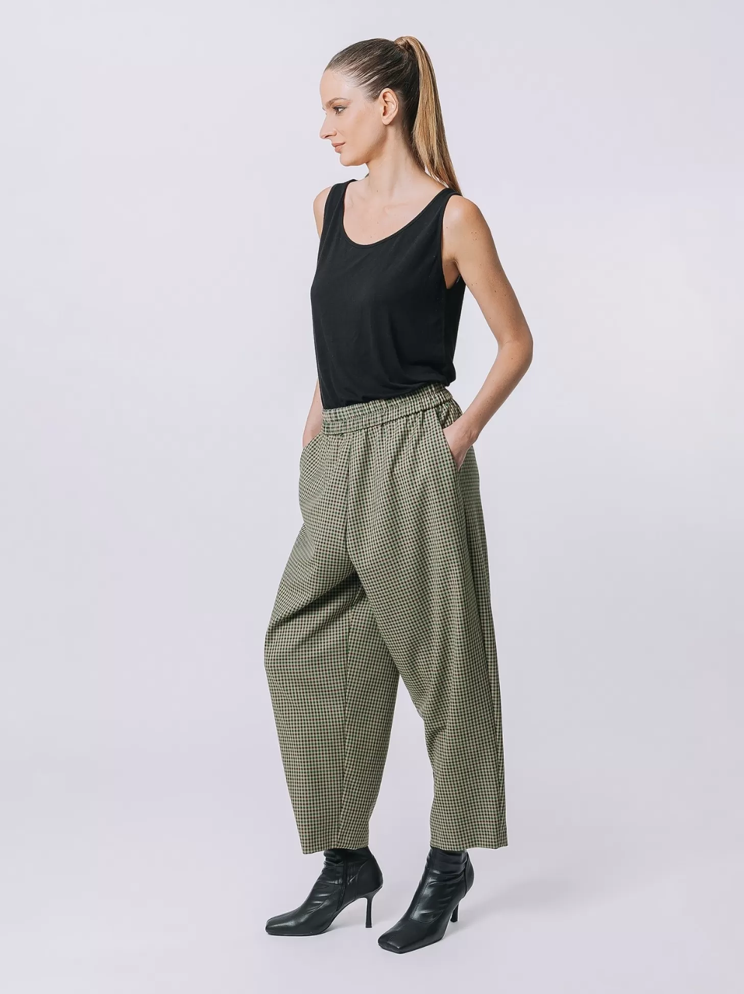 Women Martino Midali Gaucho Trousers Micro Pixel