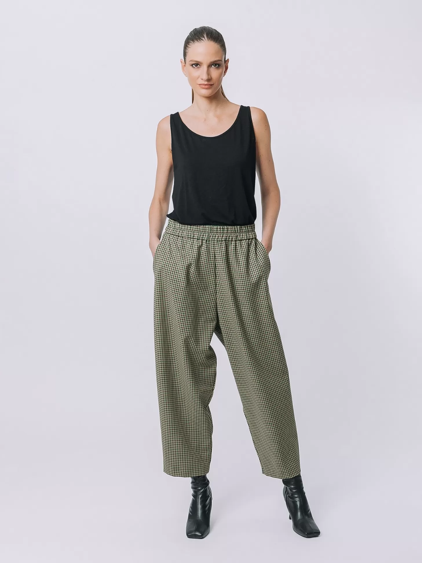 Women Martino Midali Gaucho Trousers Micro Pixel