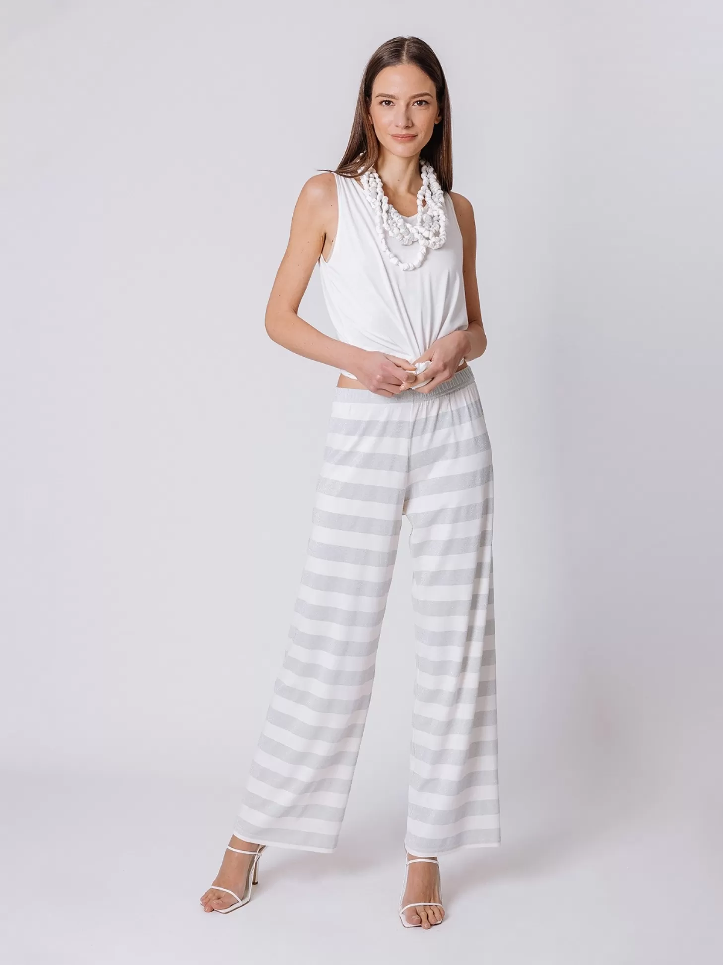 Women Martino Midali Lurex Striped Trousers