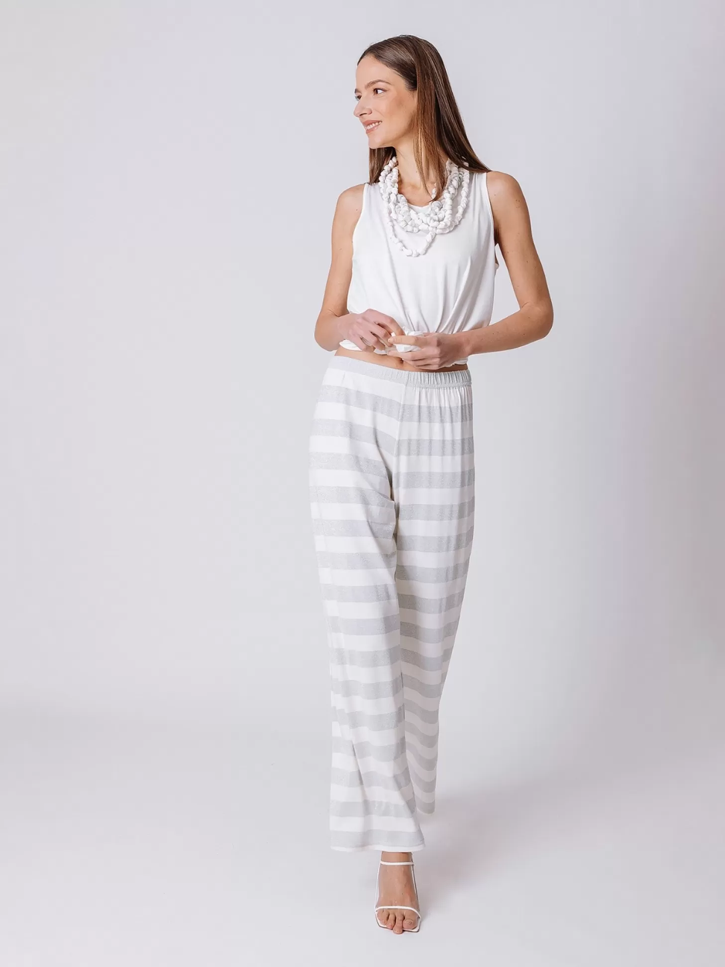 Women Martino Midali Lurex Striped Trousers