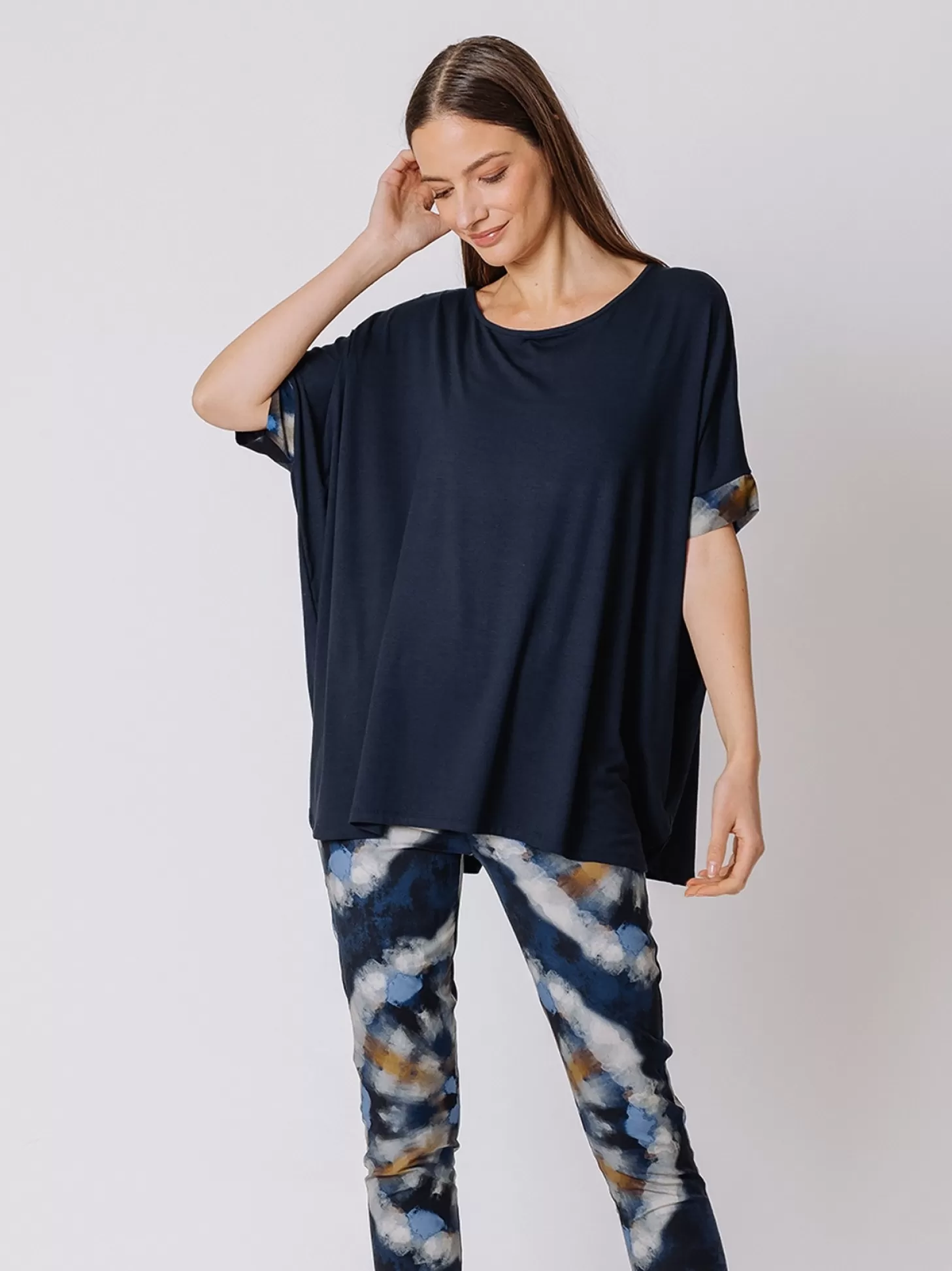 Women Martino Midali Maxi T-Shirt With Tie Dye Cuffs