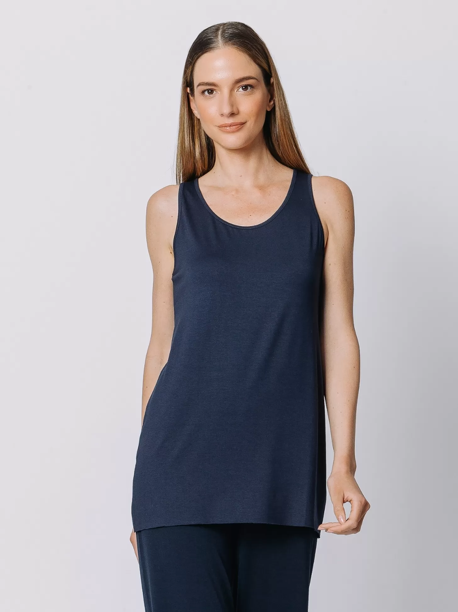 Women Martino Midali Navy Tank Top