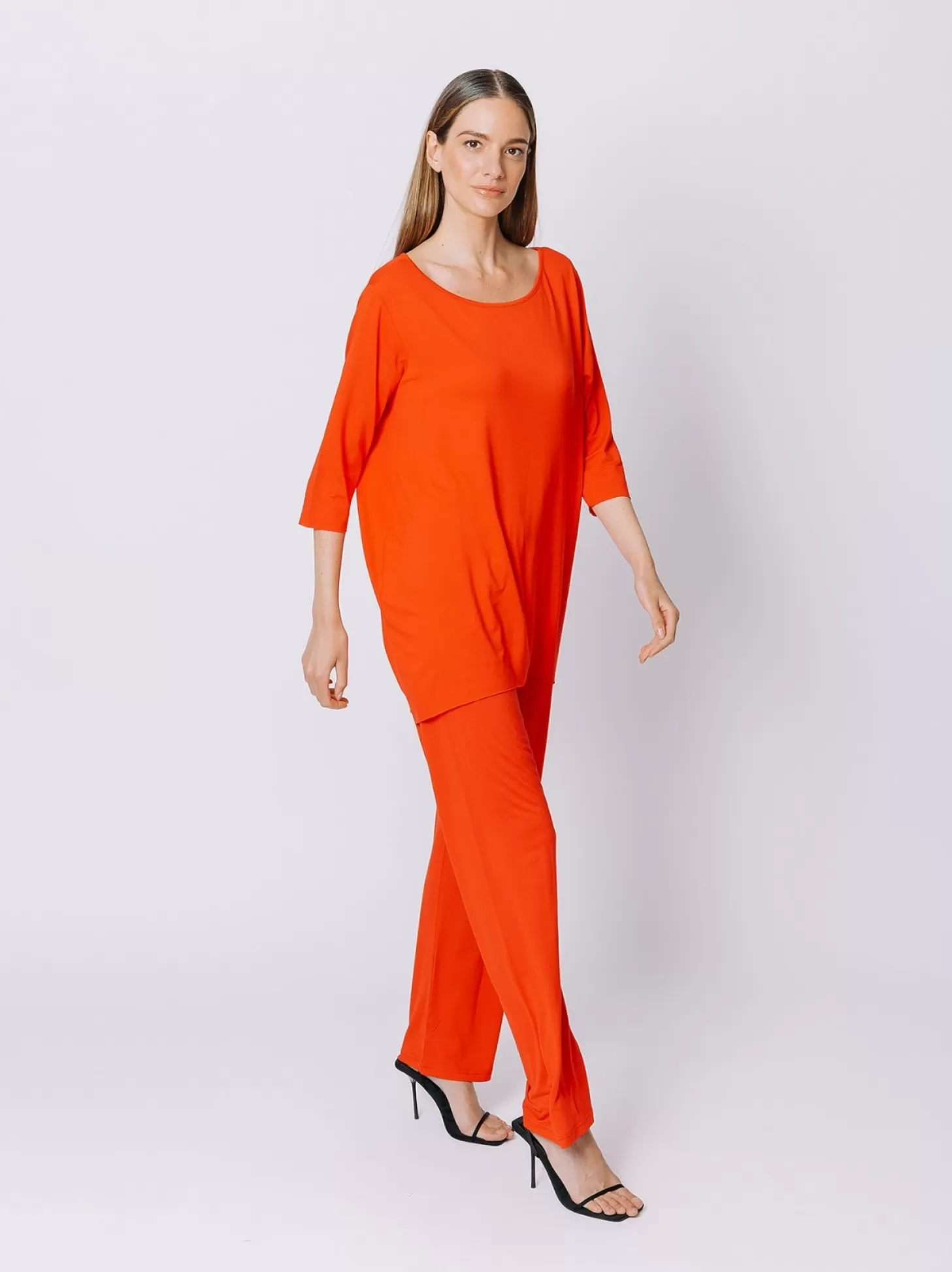 Women Martino Midali Orange Cocoon T-Shirt