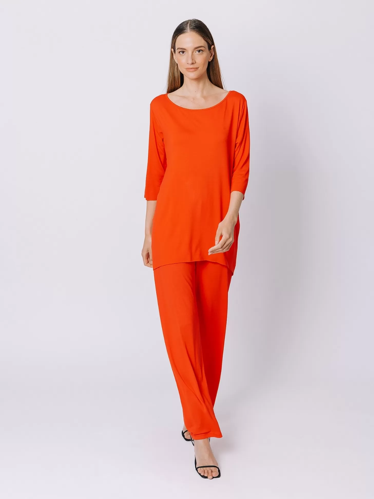 Women Martino Midali Orange Cocoon T-Shirt