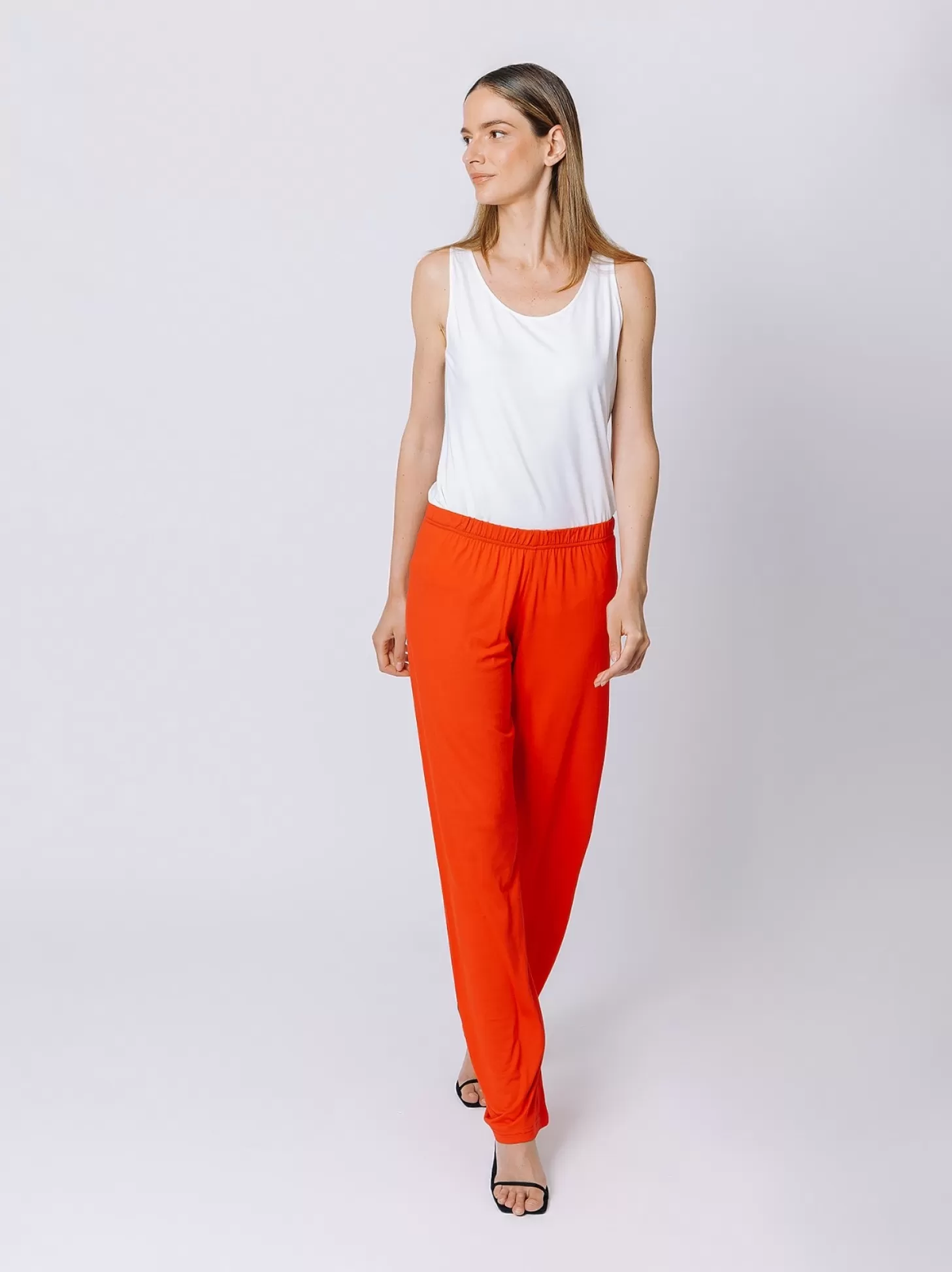 Women Martino Midali Orange Jersey Trousers