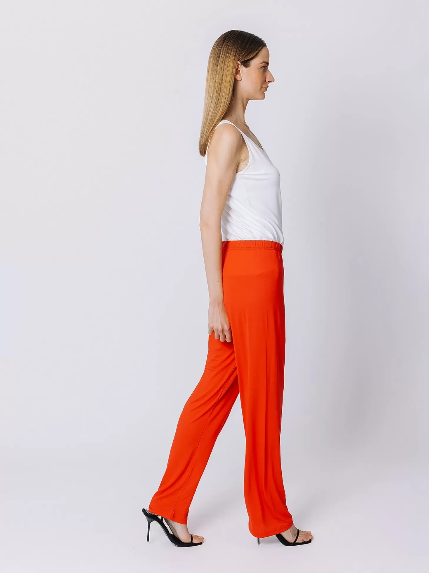 Women Martino Midali Orange Jersey Trousers