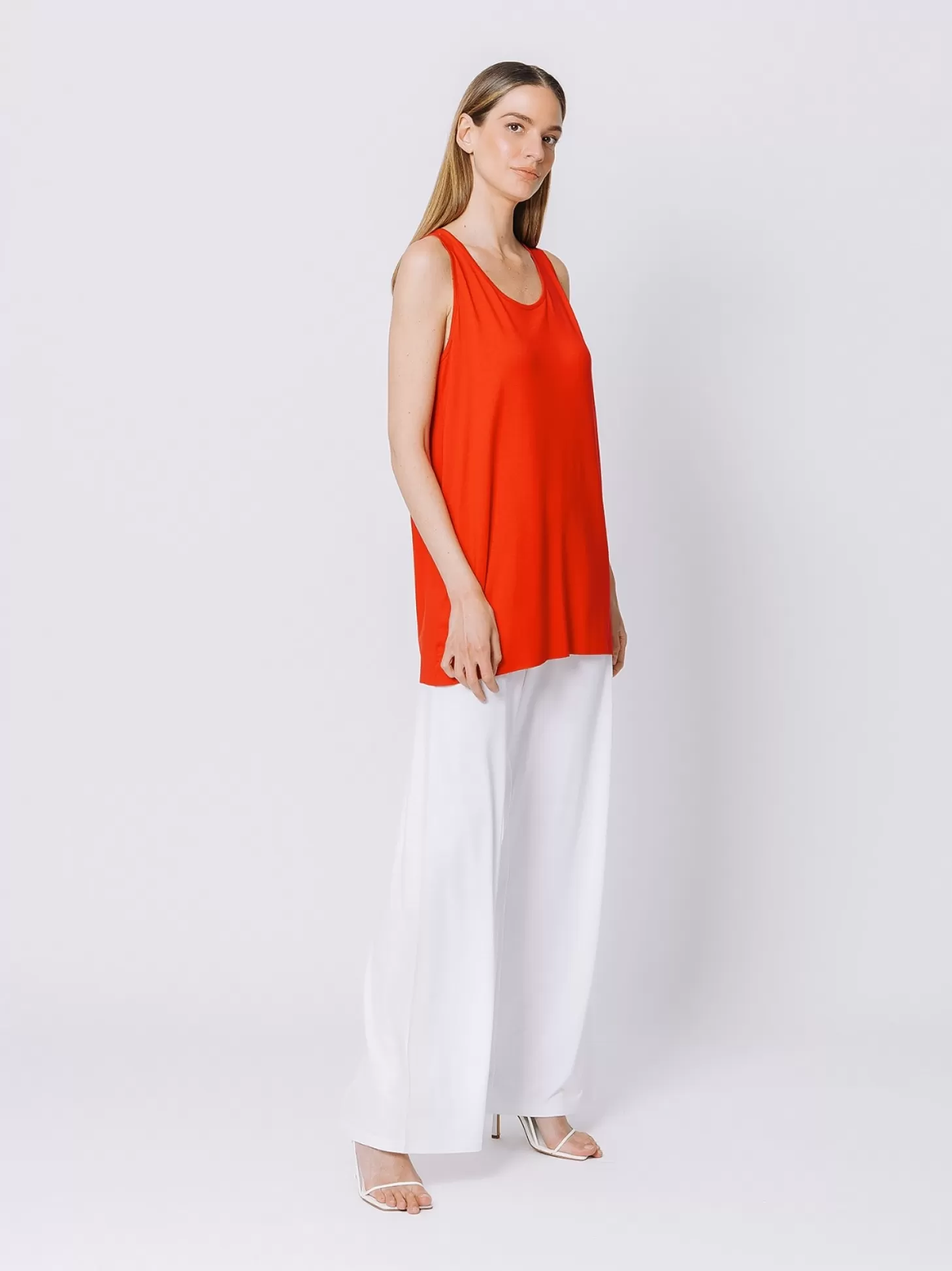 Women Martino Midali Orange Tank Top