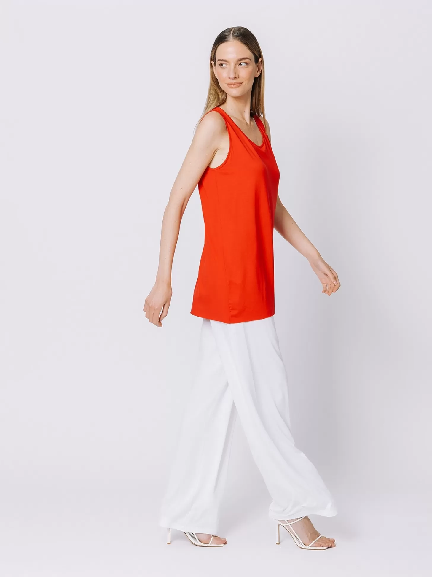 Women Martino Midali Orange Tank Top