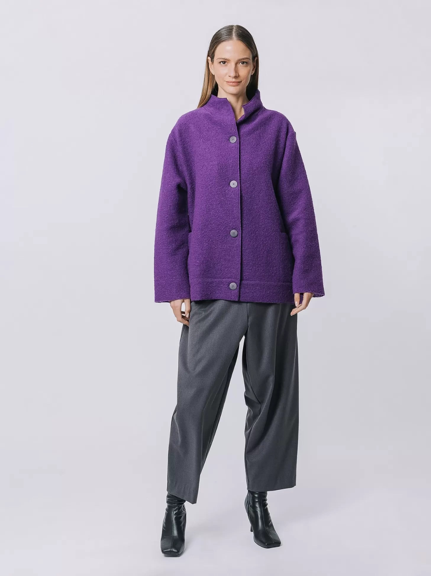 Women Martino Midali Overshirt In Boiled Wool