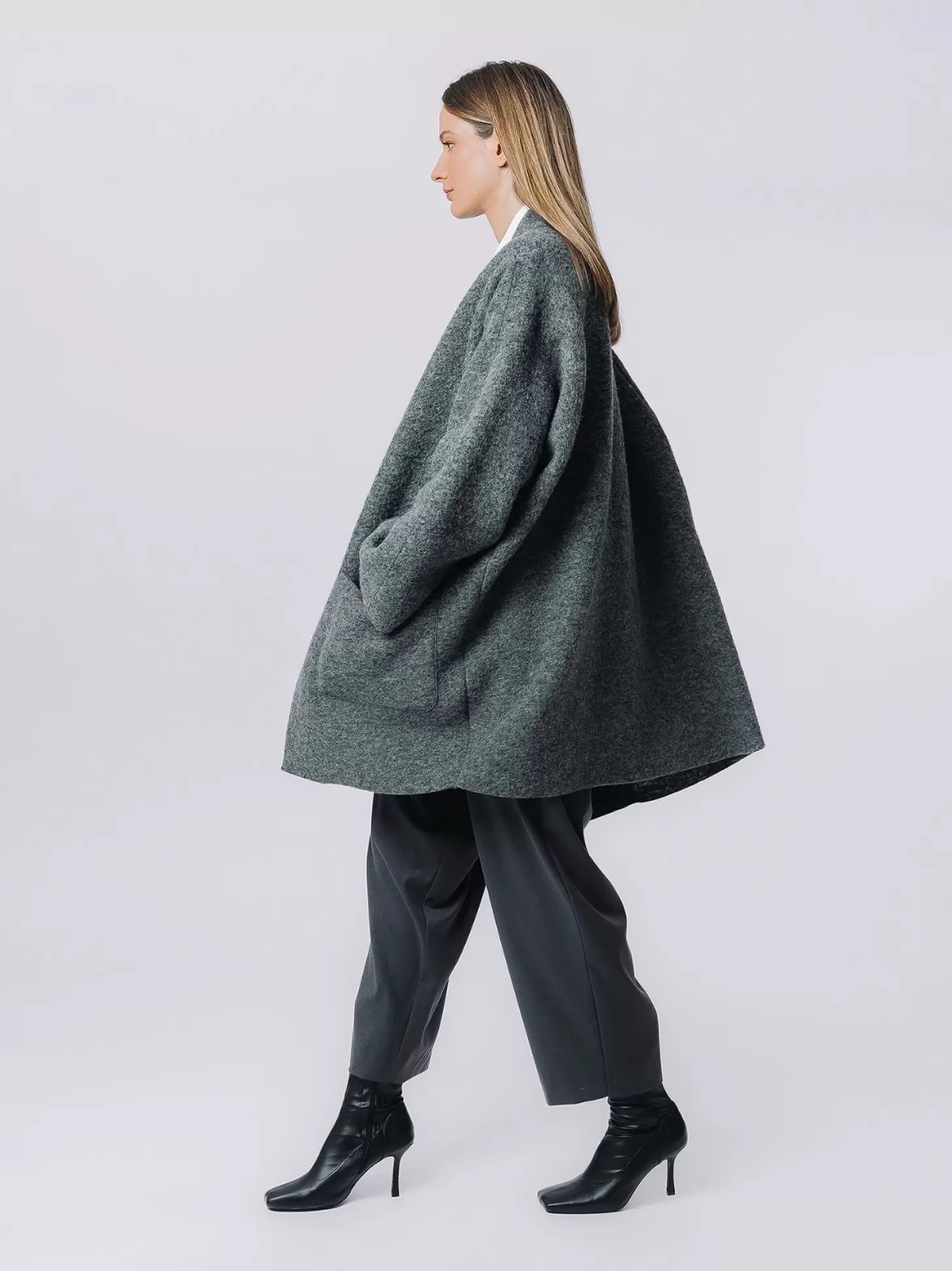 Women Martino Midali Oversize Blazer In Boiled Wool