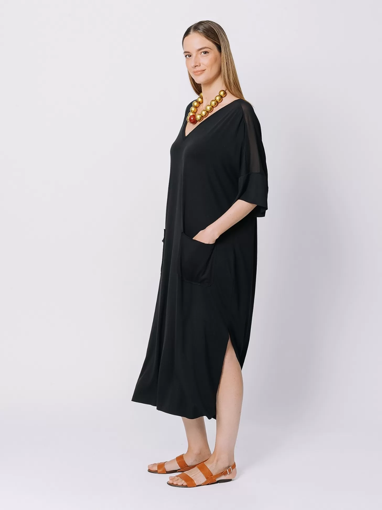 Women Martino Midali Oversize Dress With Chiffon Insert