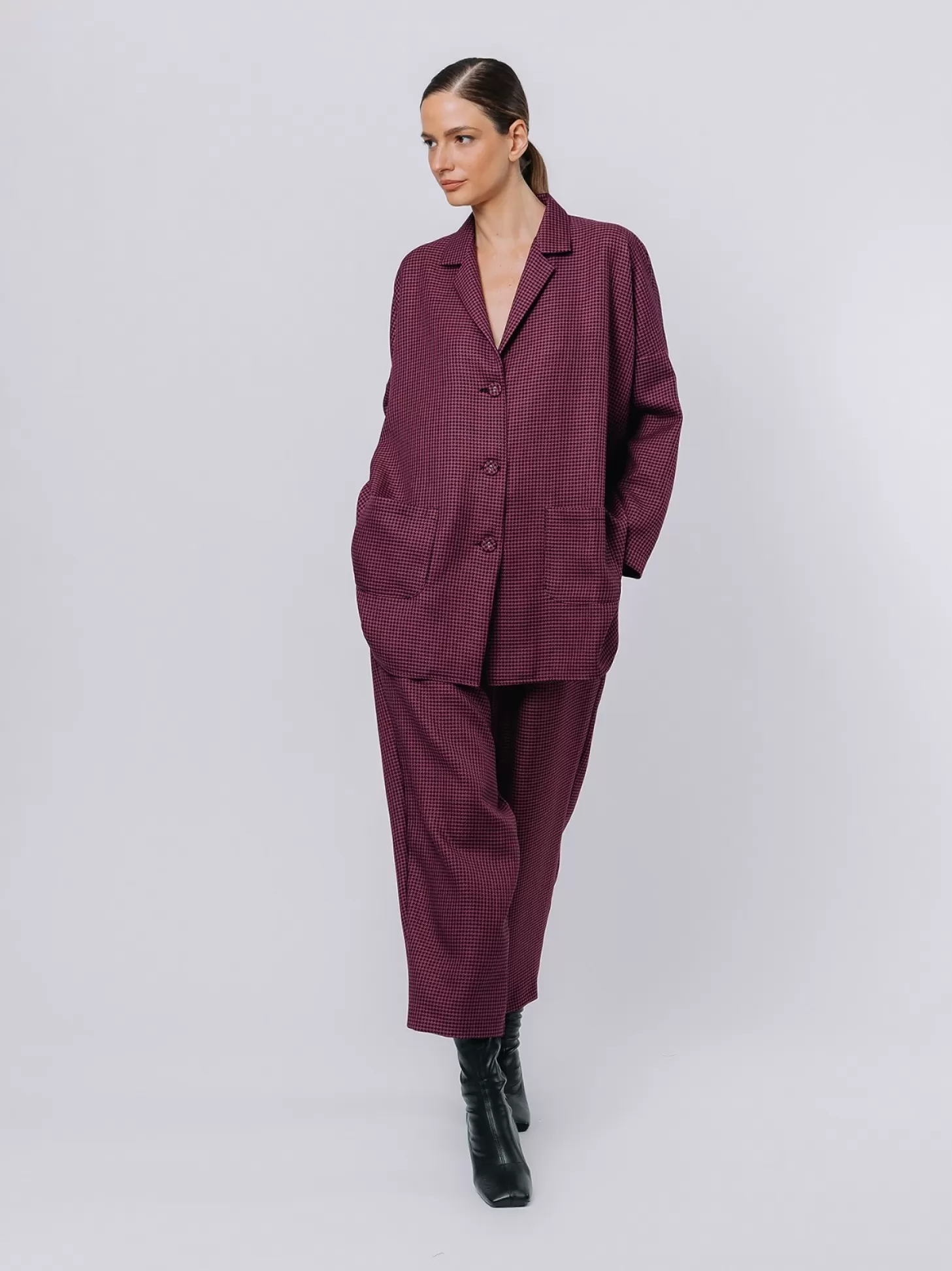 Women Martino Midali Oversize Pied-De-Poule Blazer