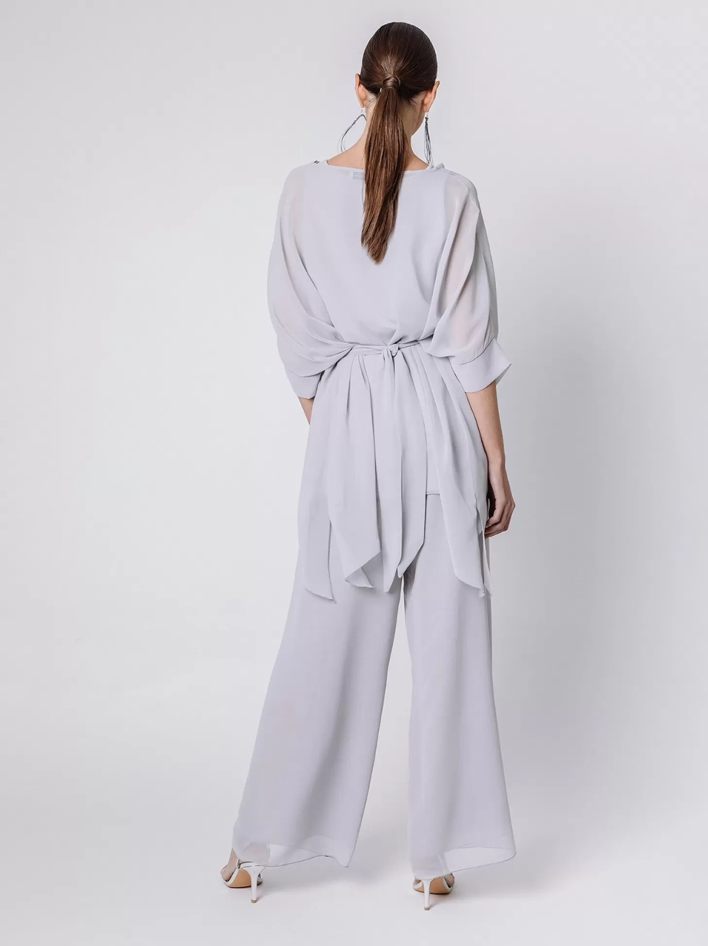 Women Martino Midali Oversized Chiffon Blouse With Belt