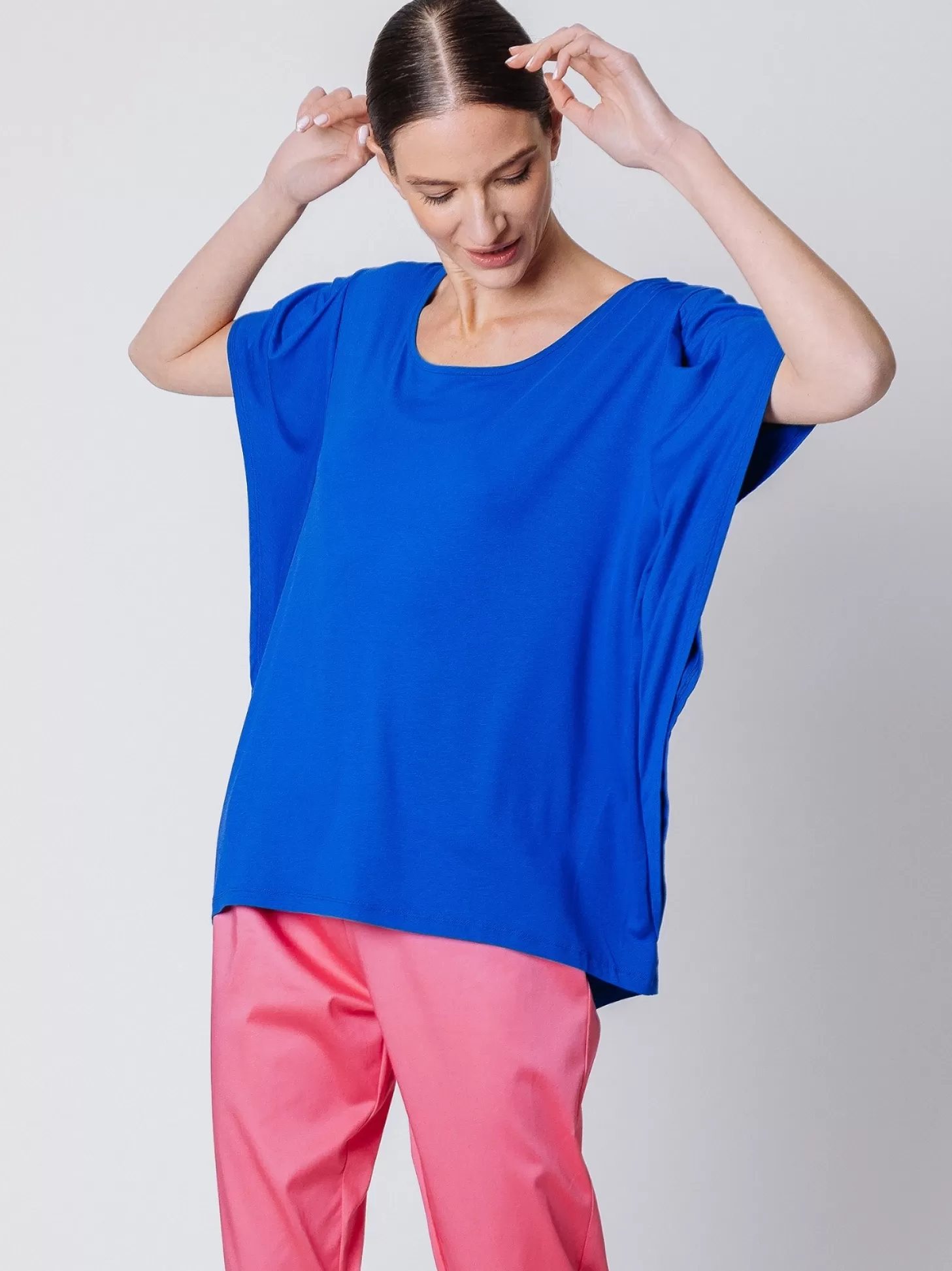 Women Martino Midali Oversized Jersey T-Shirt With Ruffles