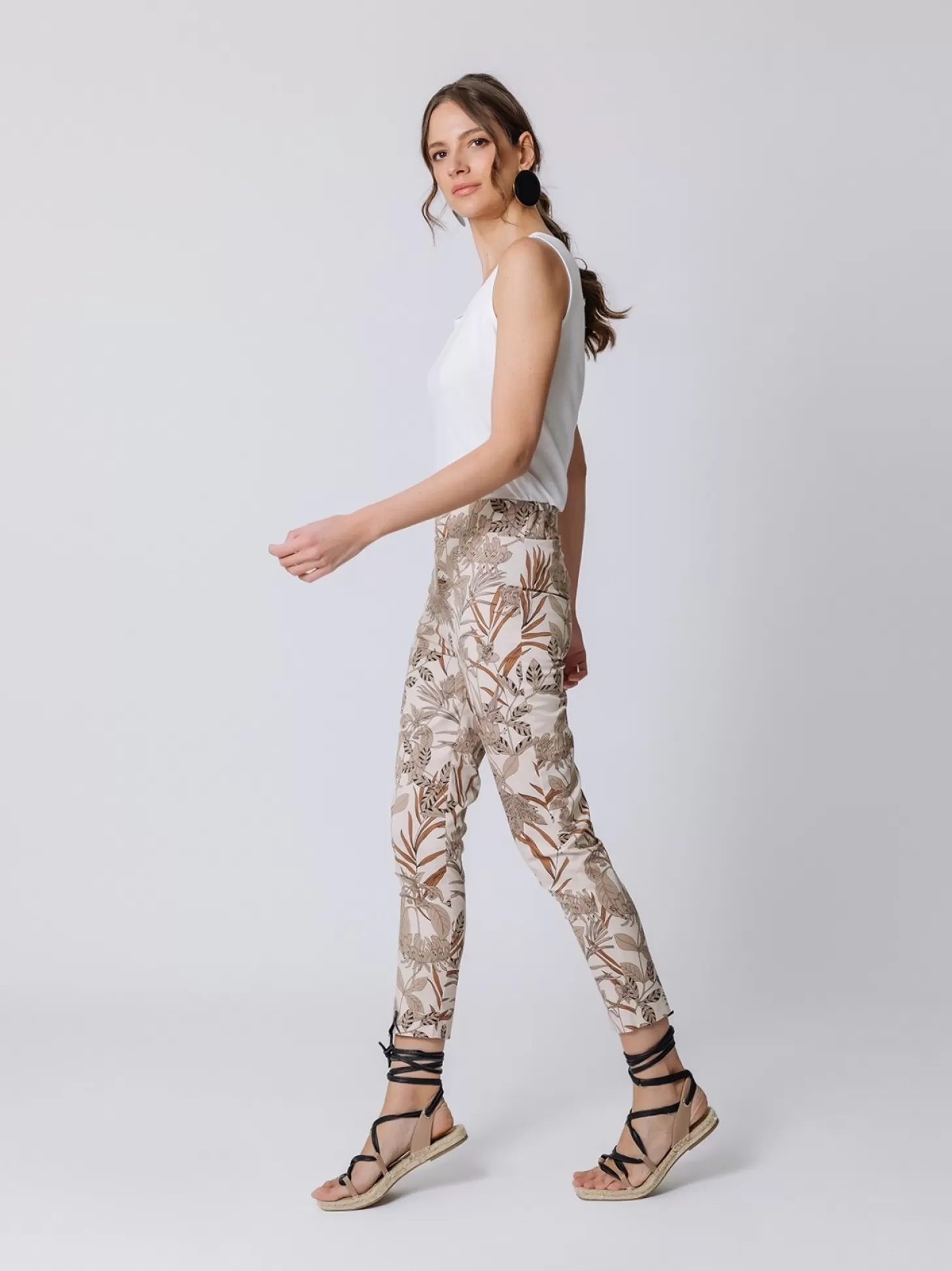 Women Martino Midali Pantalone Skinny Con Stampa Botanica