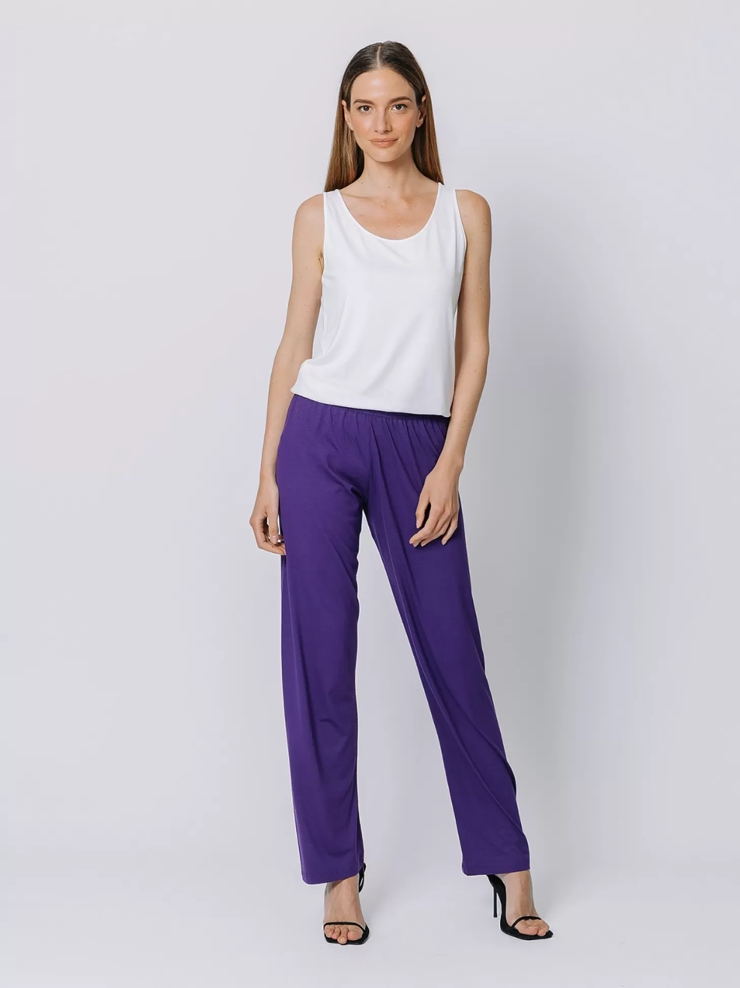 Women Martino Midali Purple Jersey Trousers