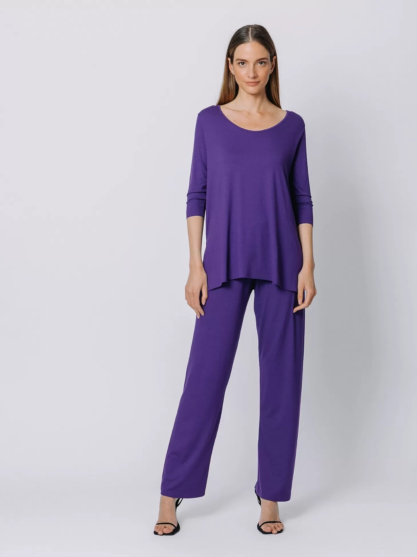 Women Martino Midali Purple Long Boxy T-Shirt