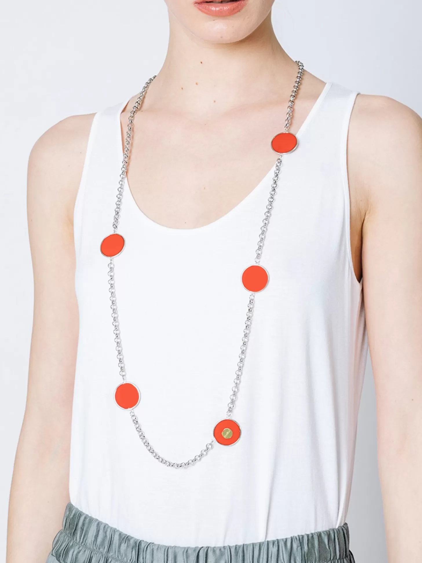 Women Martino Midali Red Rope Necklace