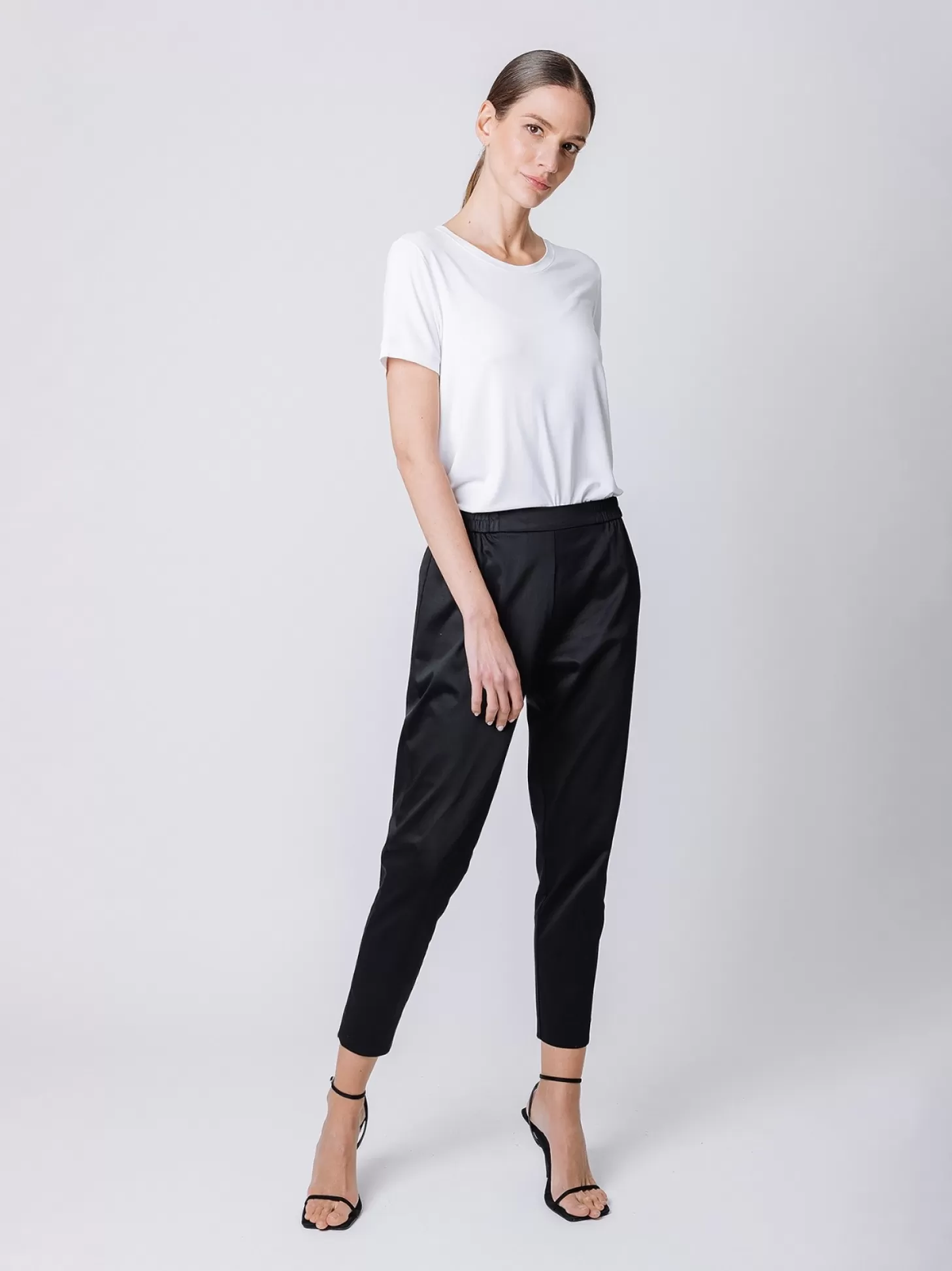 Women Martino Midali Satin Cigarette Trousers