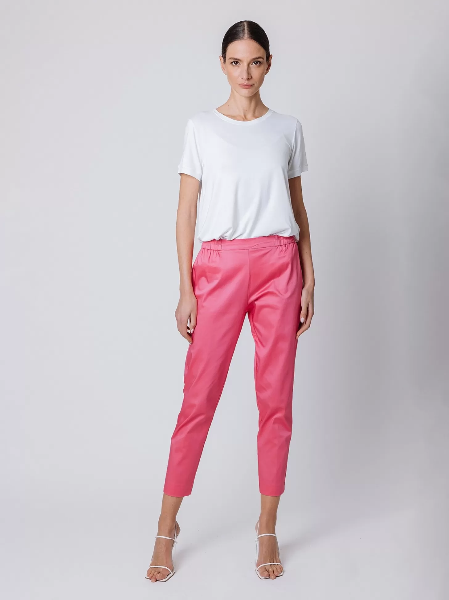 Women Martino Midali Satin Cigarette Trousers