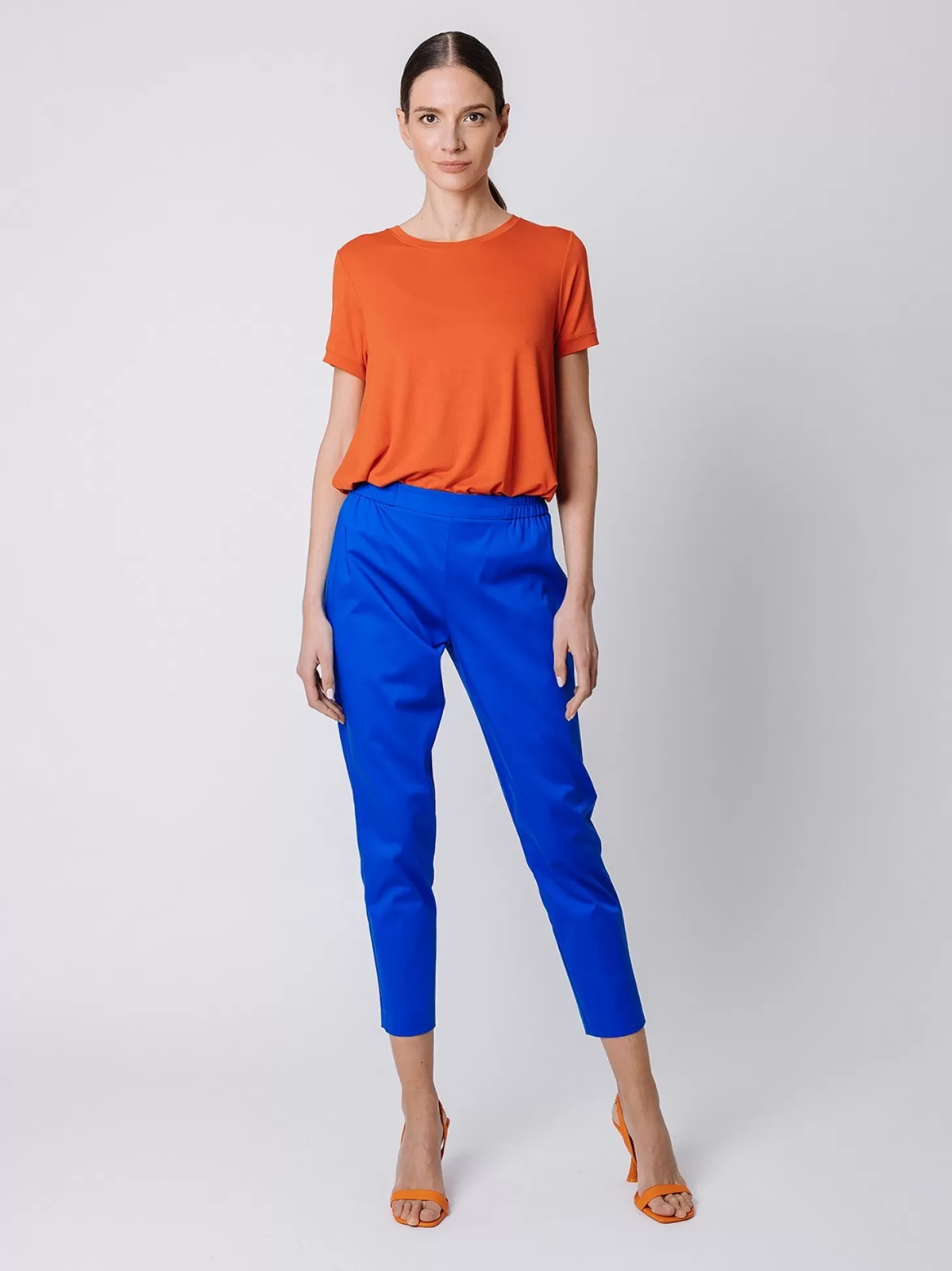 Women Martino Midali Satin Cigarette Trousers