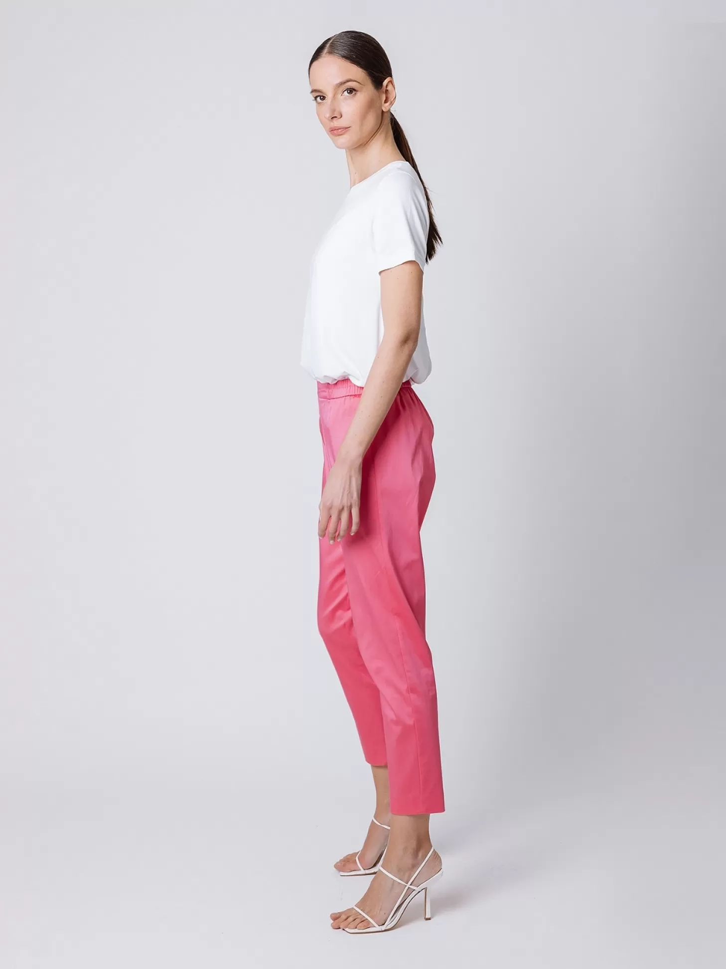 Women Martino Midali Satin Cigarette Trousers