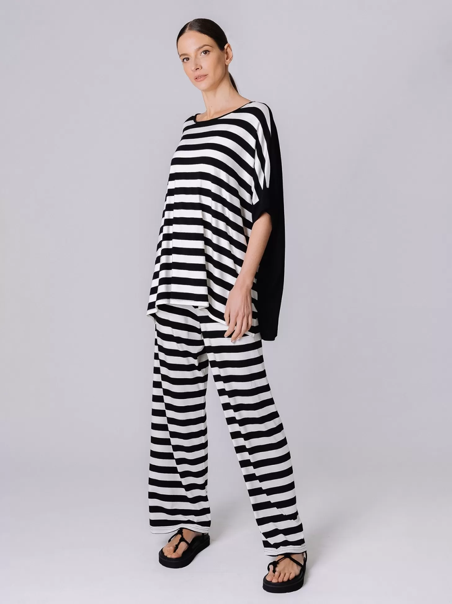 Women Martino Midali Striped Boxy Maxi T-Shirt