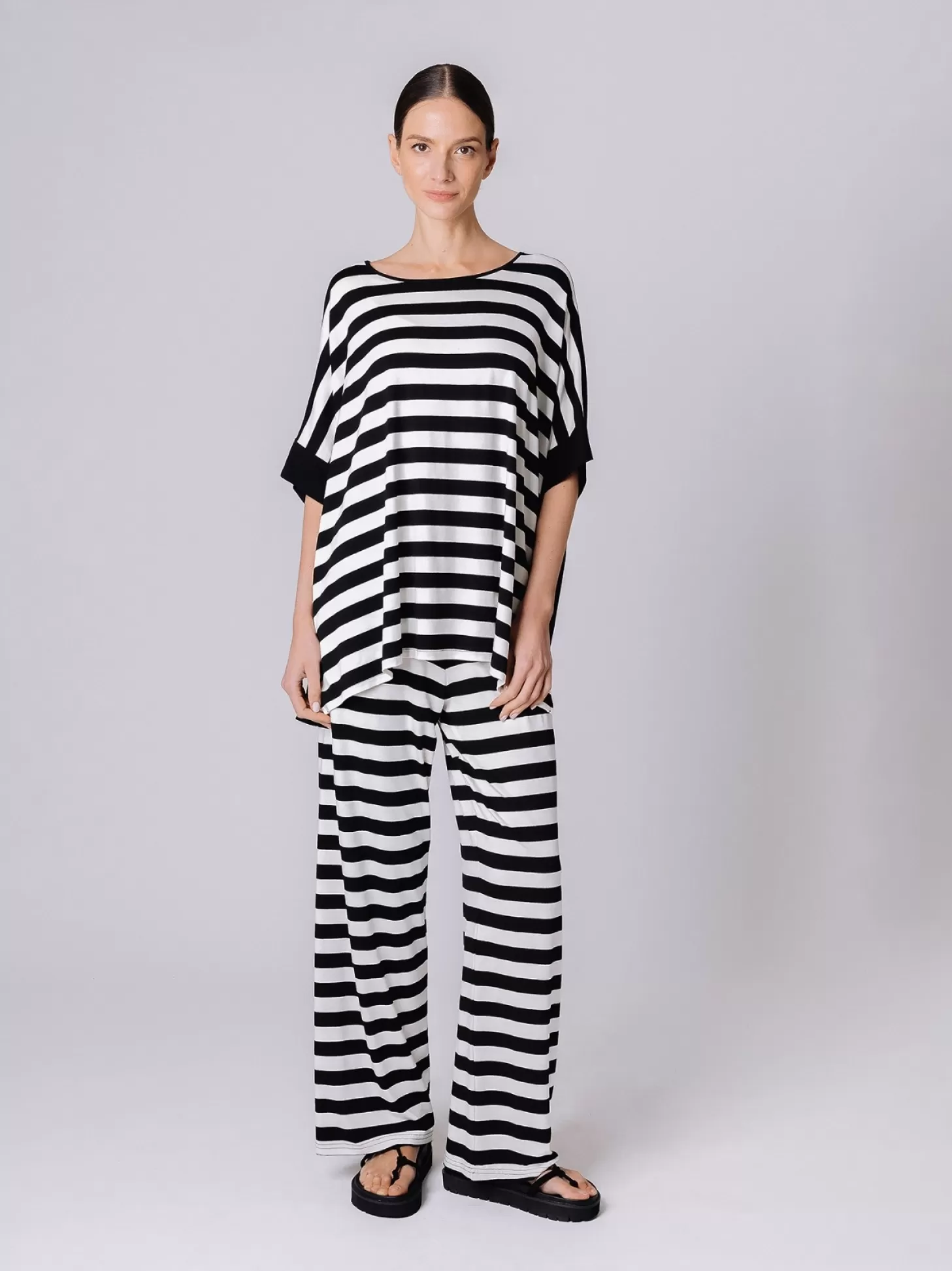 Women Martino Midali Striped Boxy Maxi T-Shirt