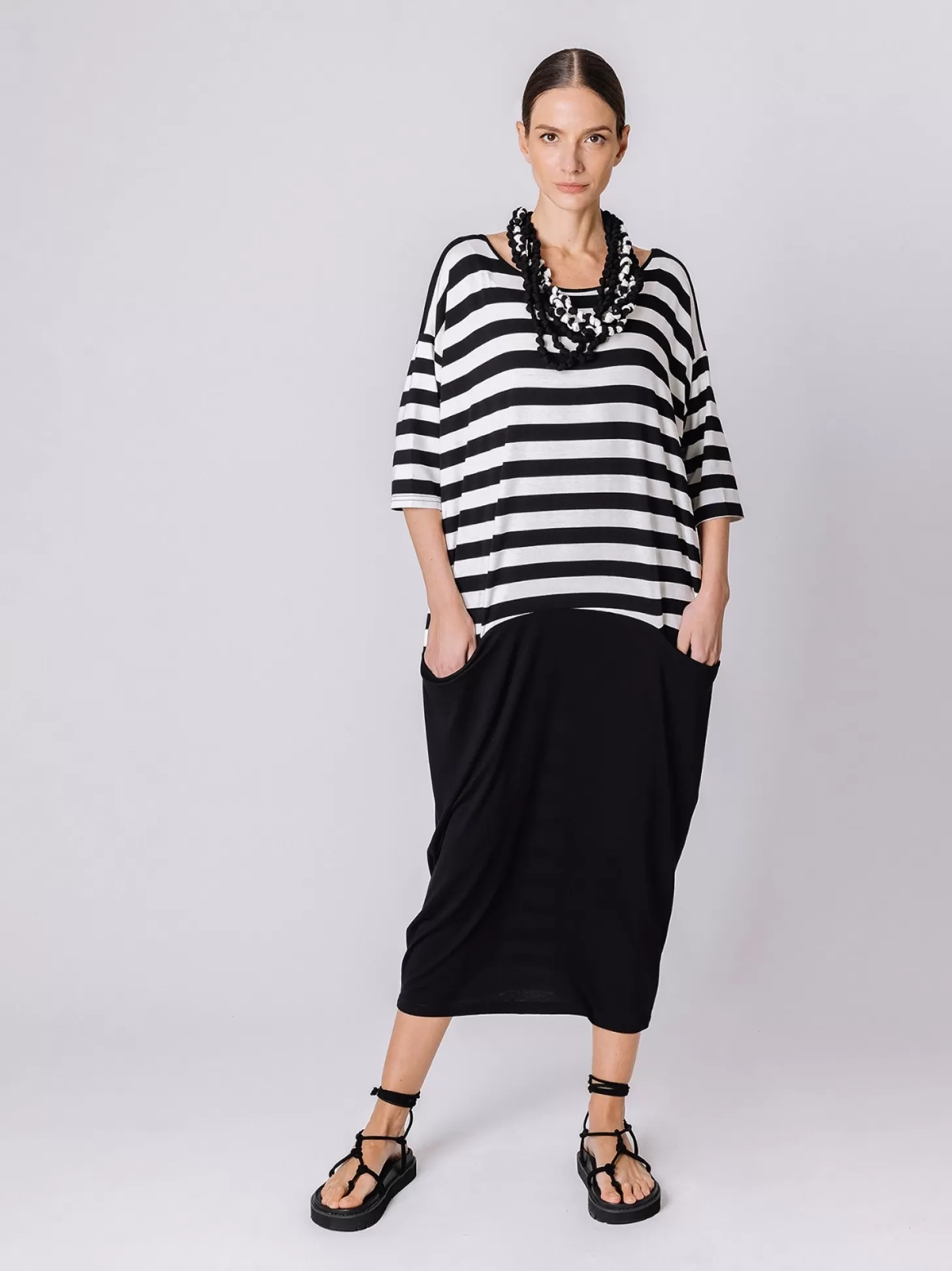 Women Martino Midali Striped Maxi Cocoon Dress