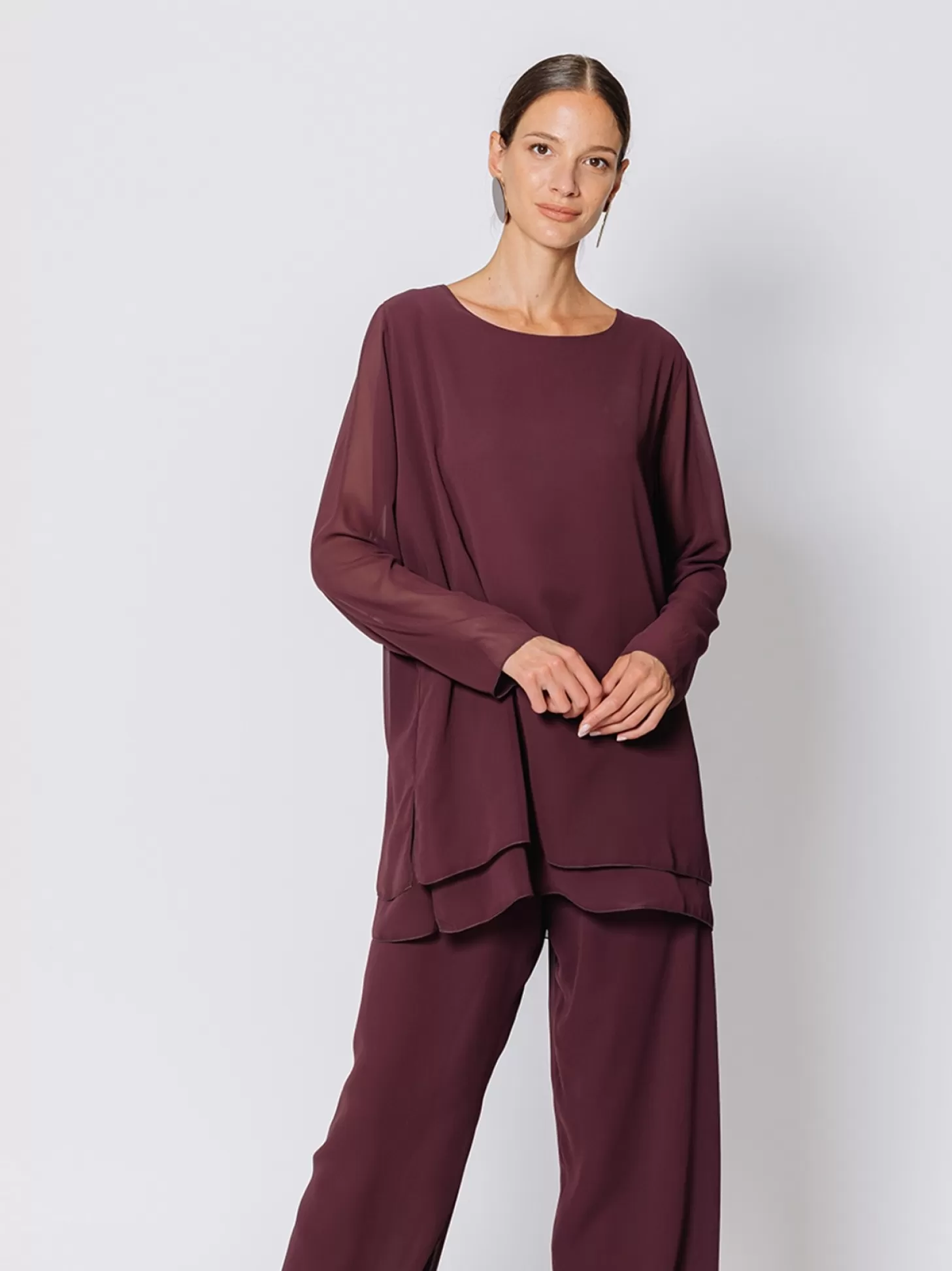 Women Martino Midali T-Shirt In Doppio Strato Di Chiffon